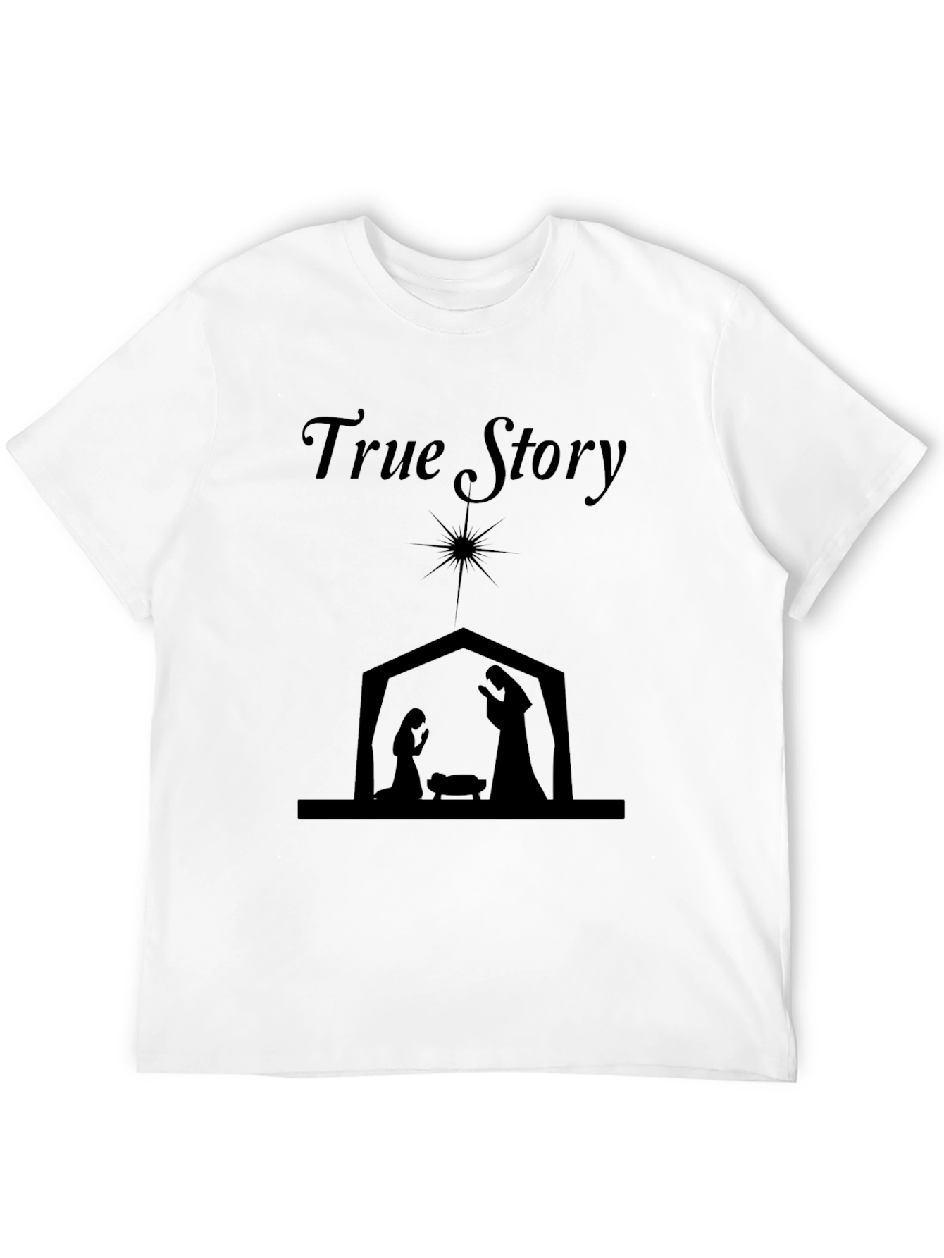 True Story Nativity Scene Black T-Shirt