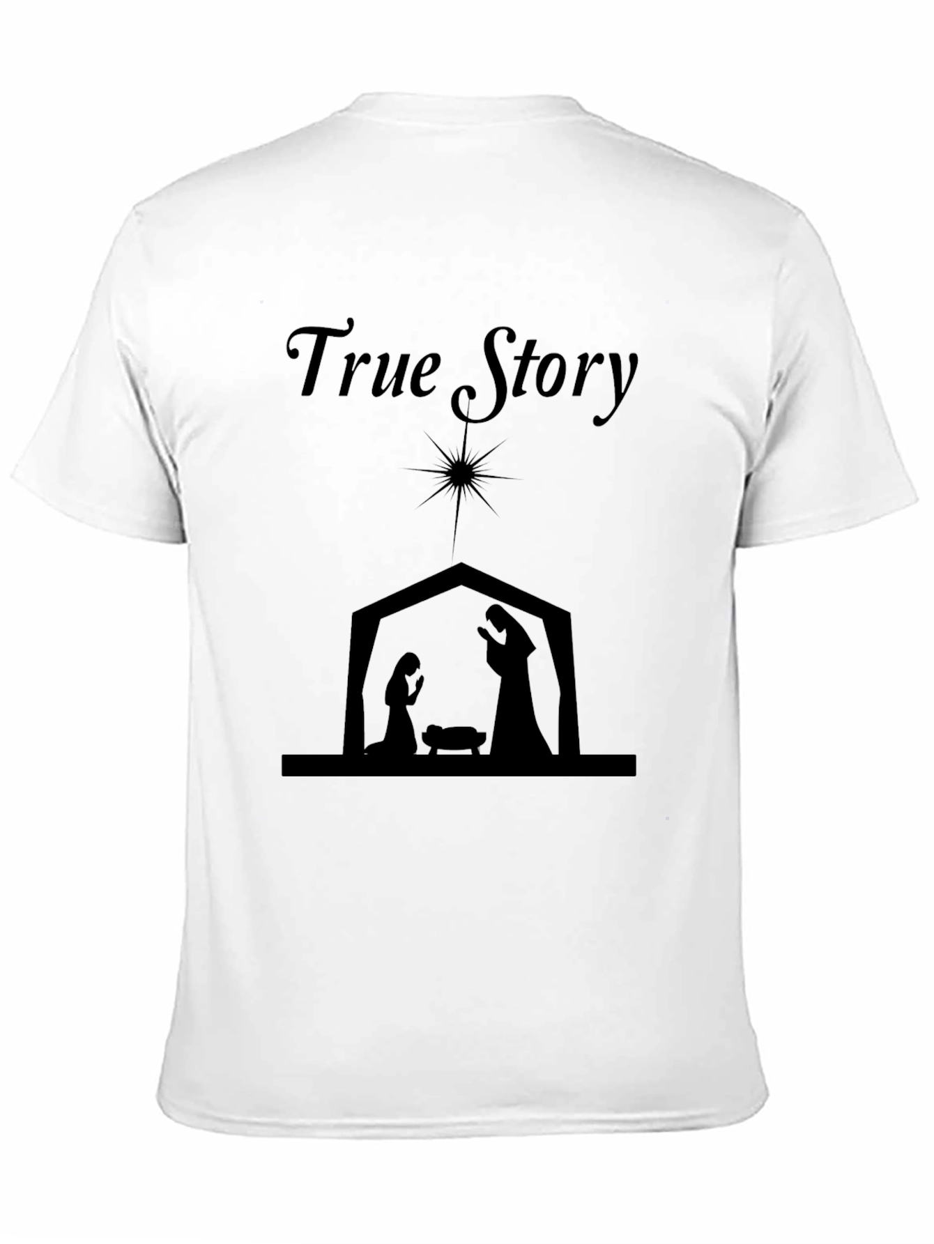 True Story Nativity Scene Black T-Shirt