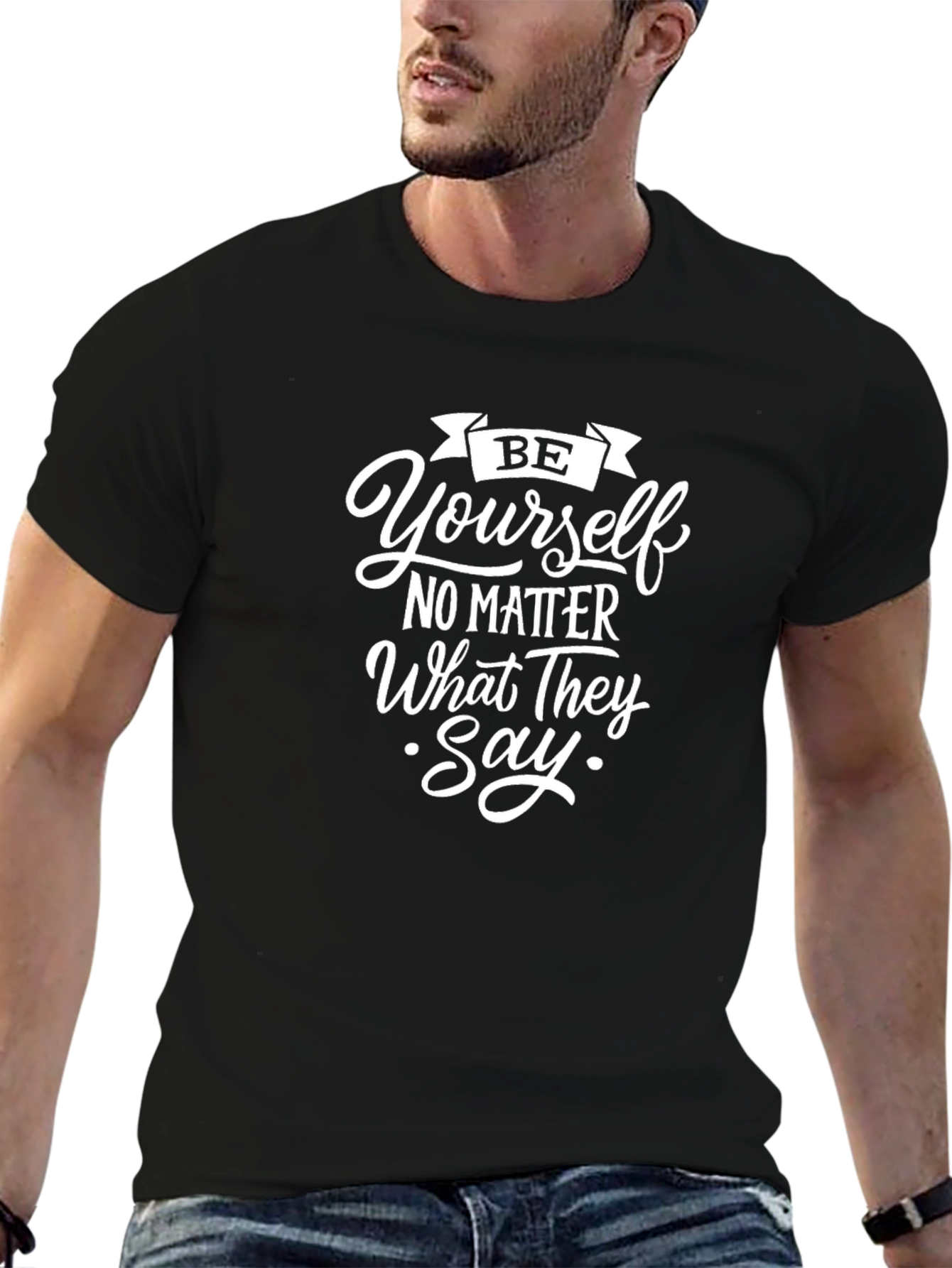 Be Yourself T-Shirt - Inspirational Black Tee