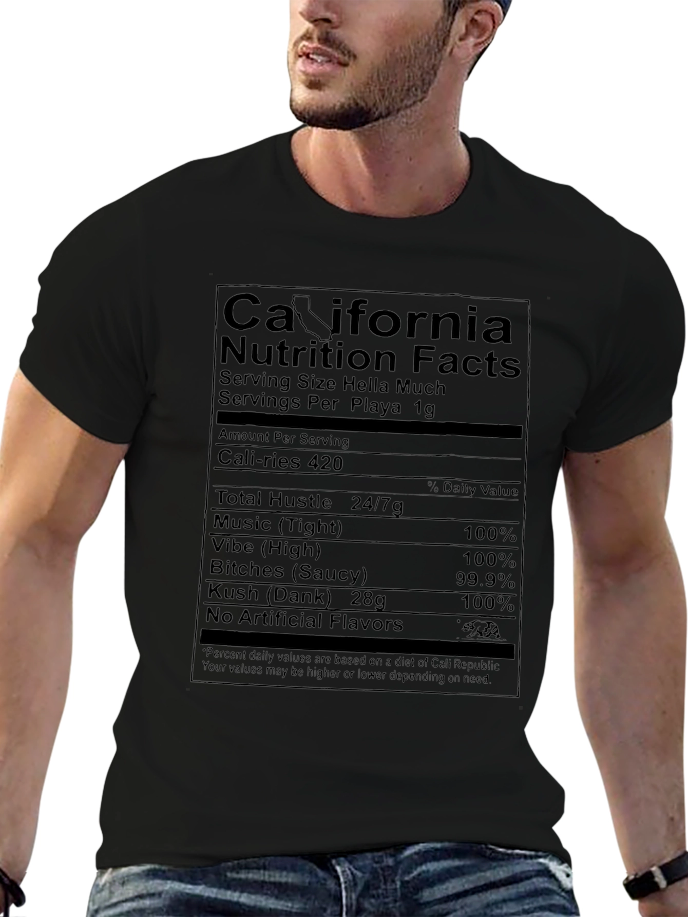 California Nutrition Facts T-Shirt - Cali Vibes