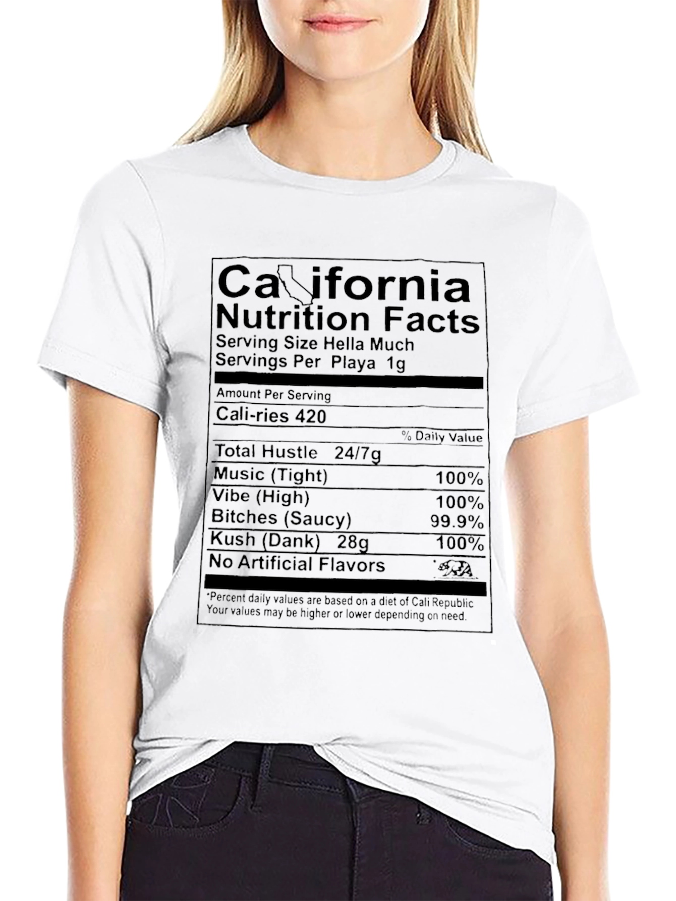California Nutrition Facts T-Shirt - Cali Vibes