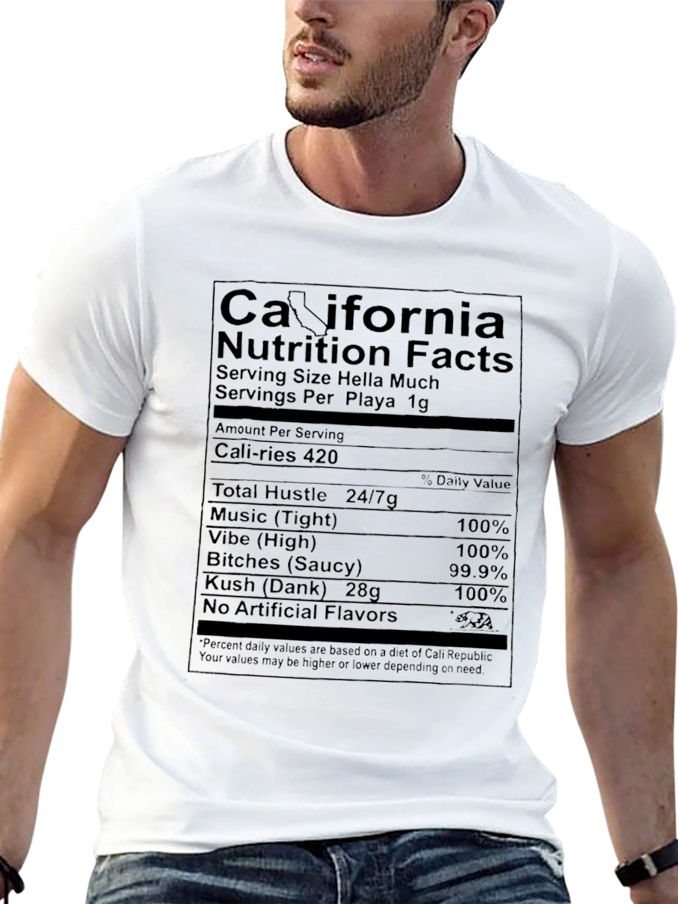 California Nutrition Facts T-Shirt - Cali Vibes