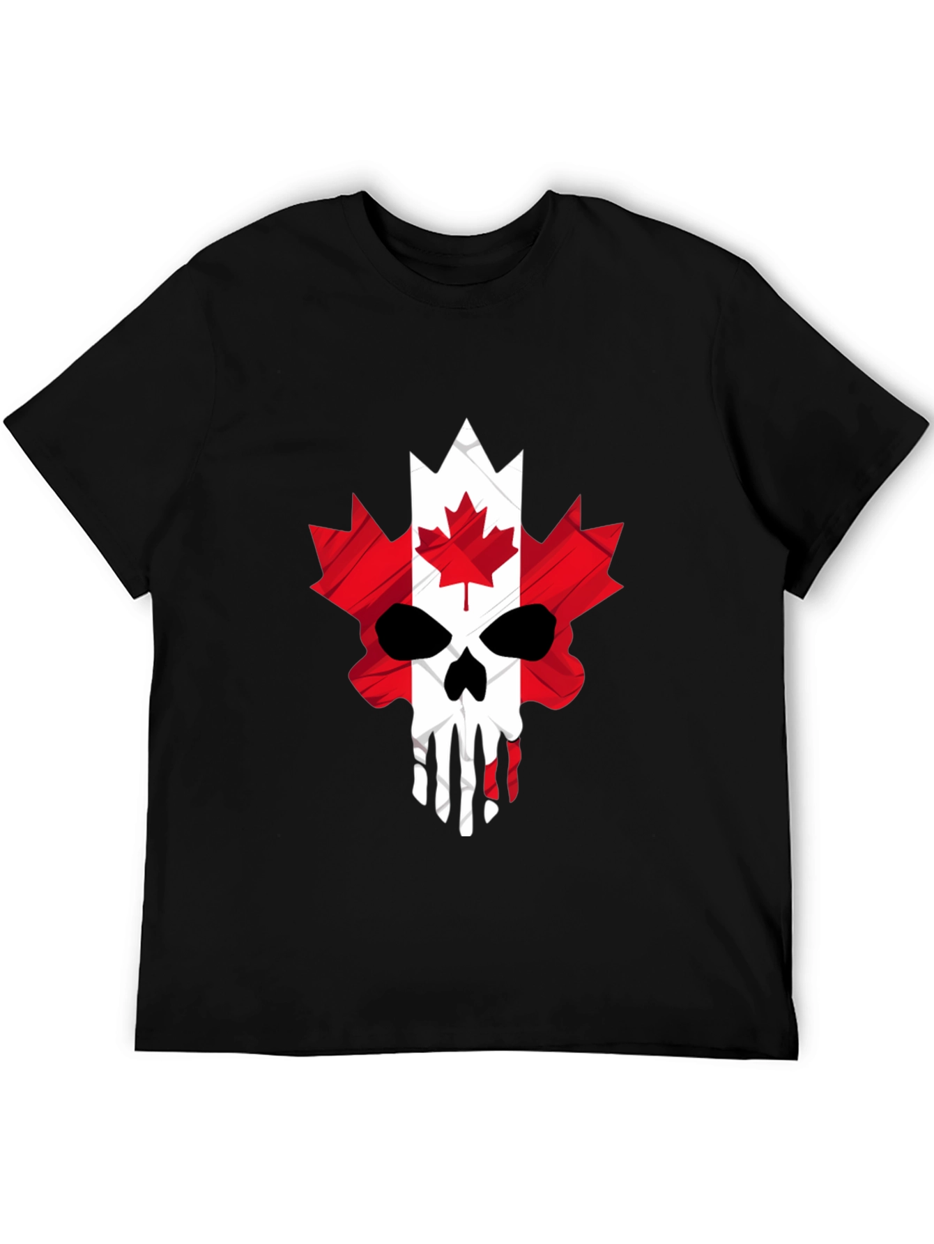 Canadian Skull Flag Graphic T-Shirt