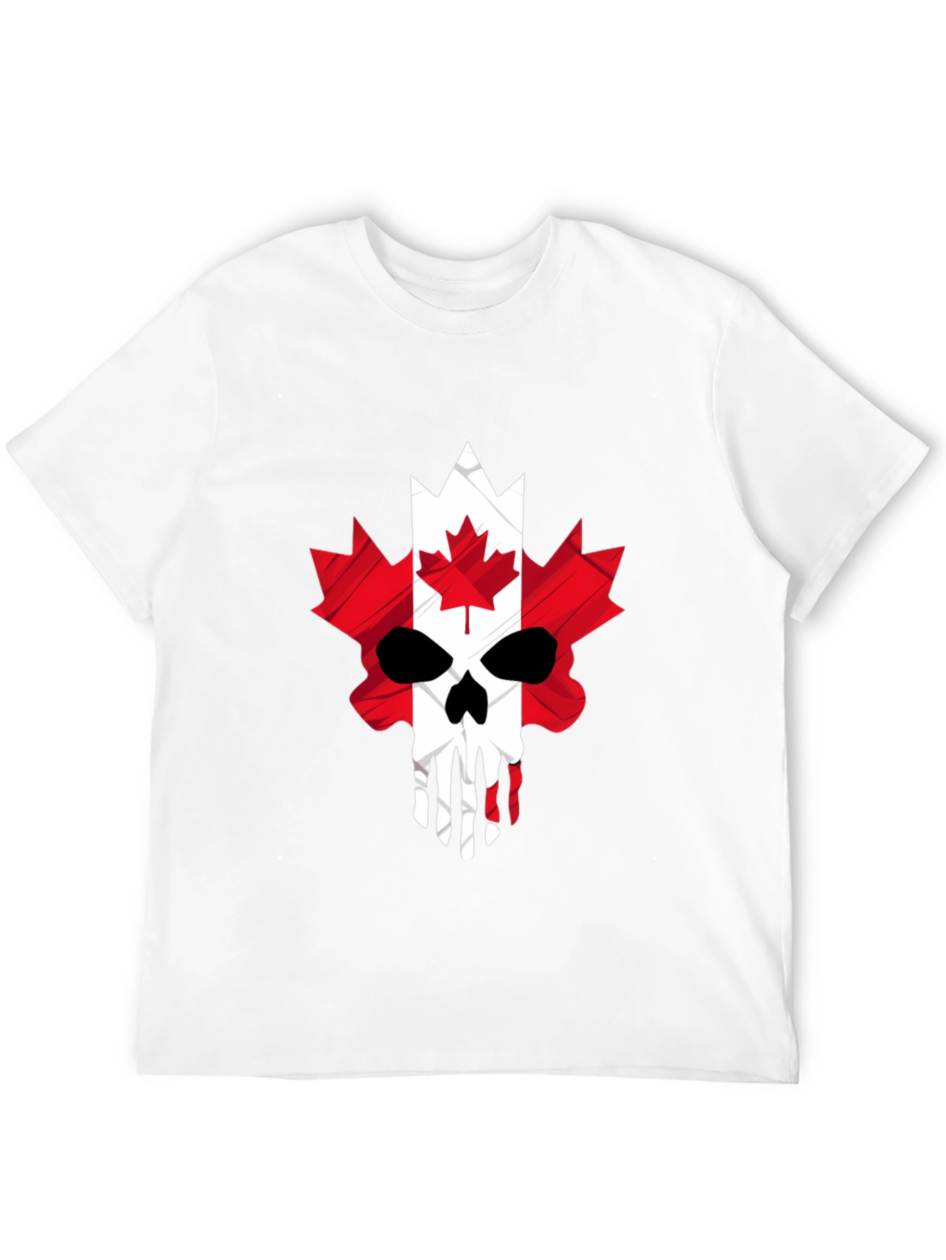 Canadian Skull Flag Graphic T-Shirt