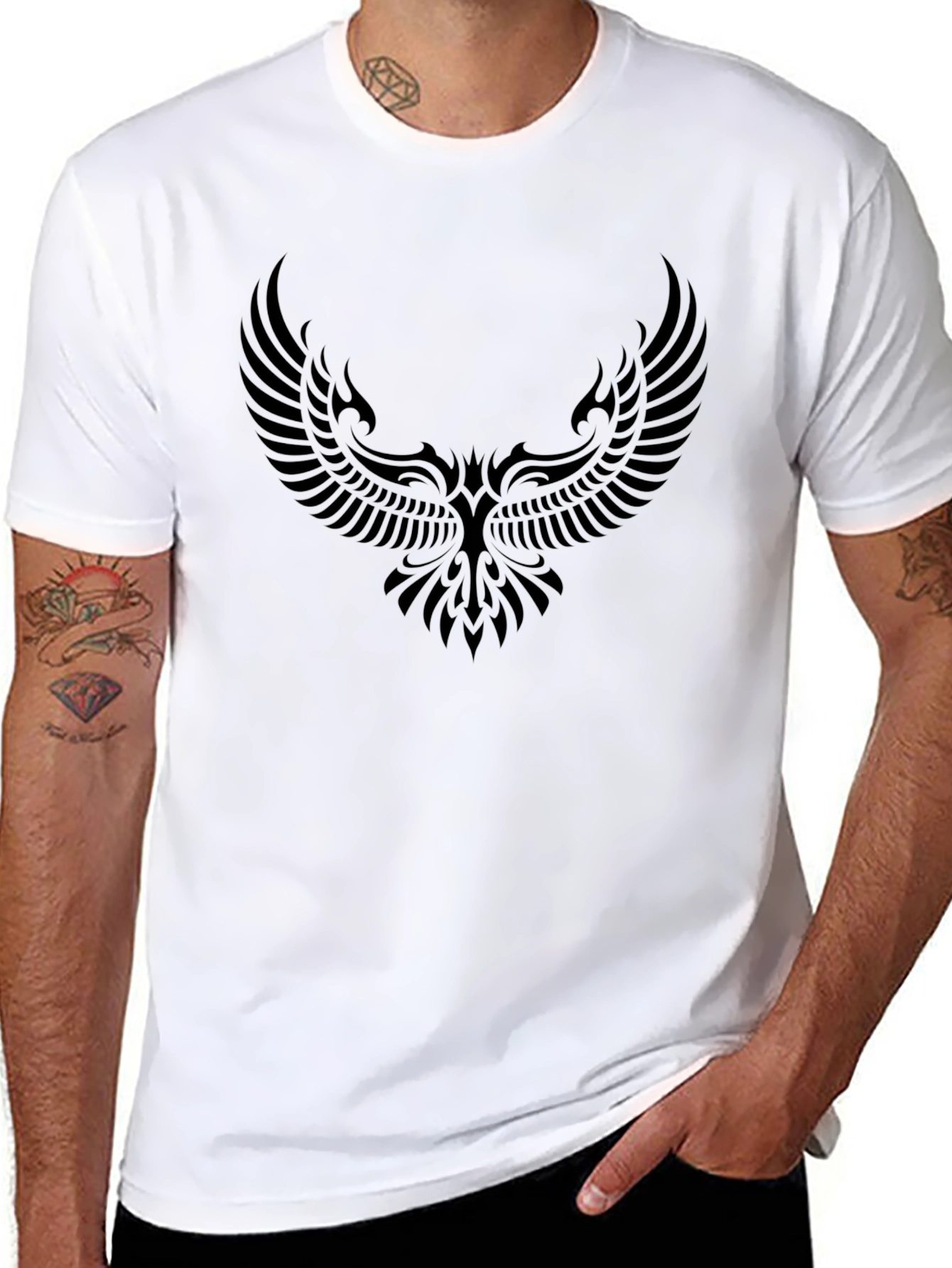 Black Eagle Graphic Print Mens T-Shirt