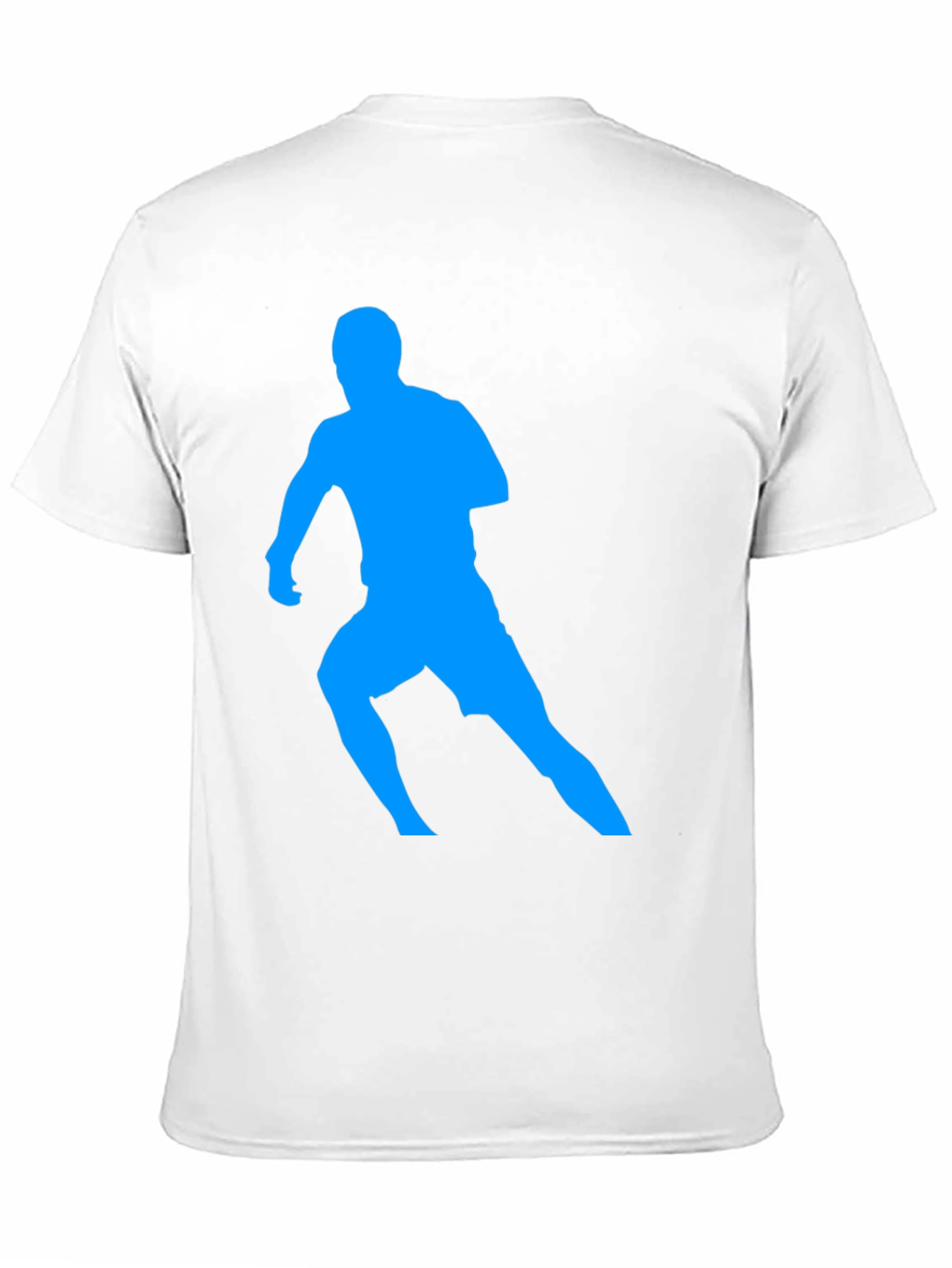 Mens Black T-Shirt with Blue Runner Design