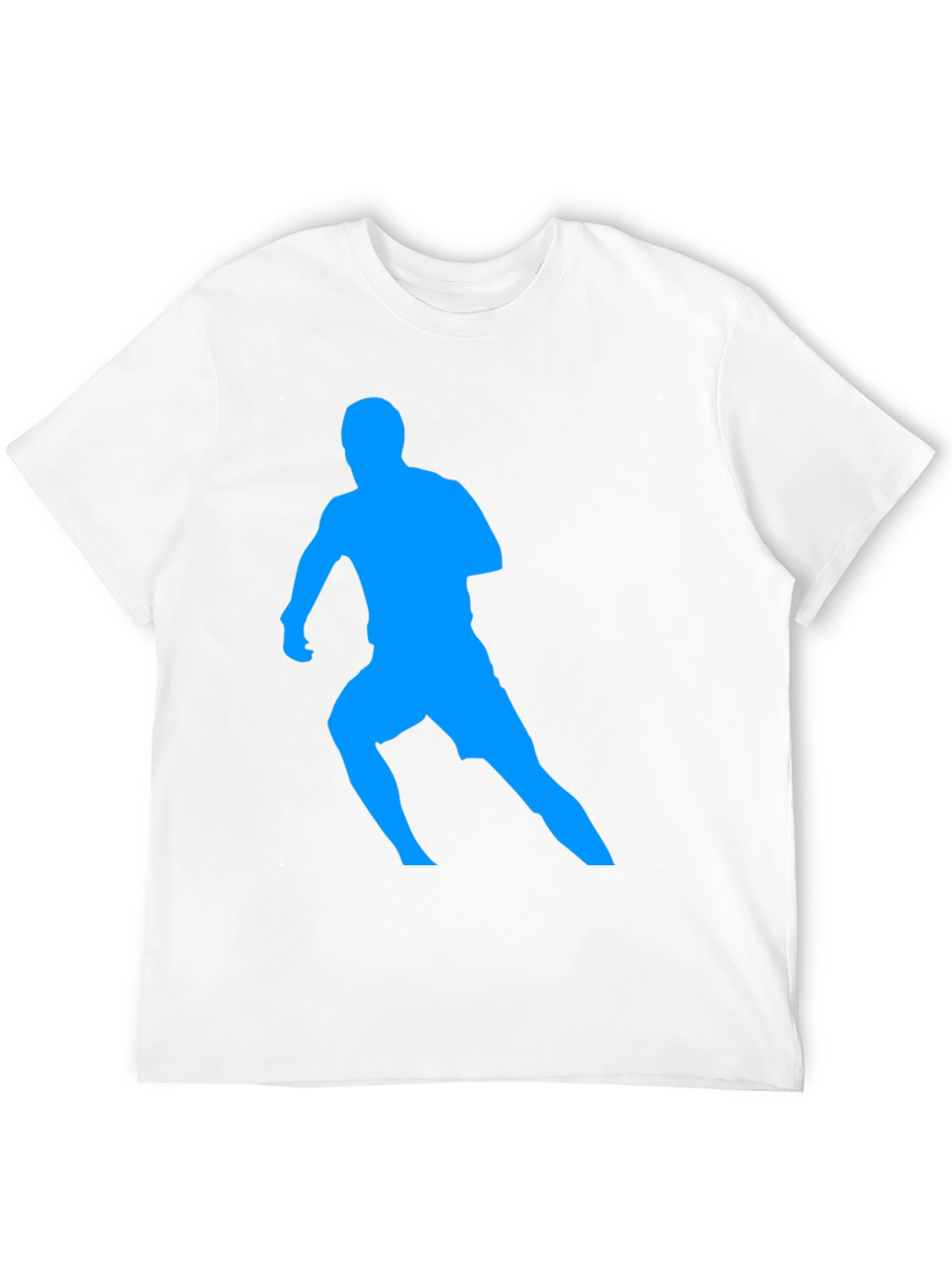 Mens Black T-Shirt with Blue Runner Design