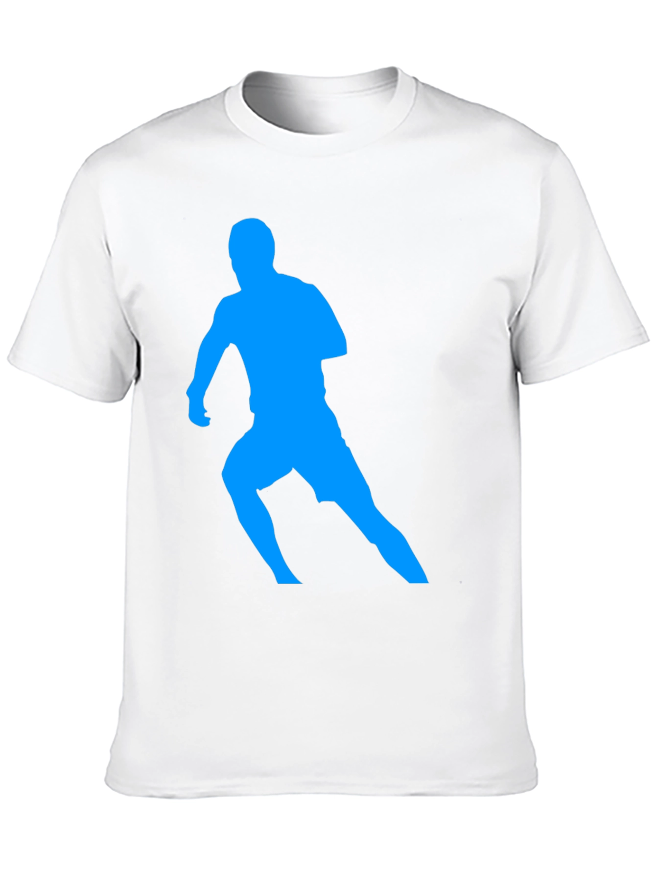 Mens Black T-Shirt with Blue Runner Design