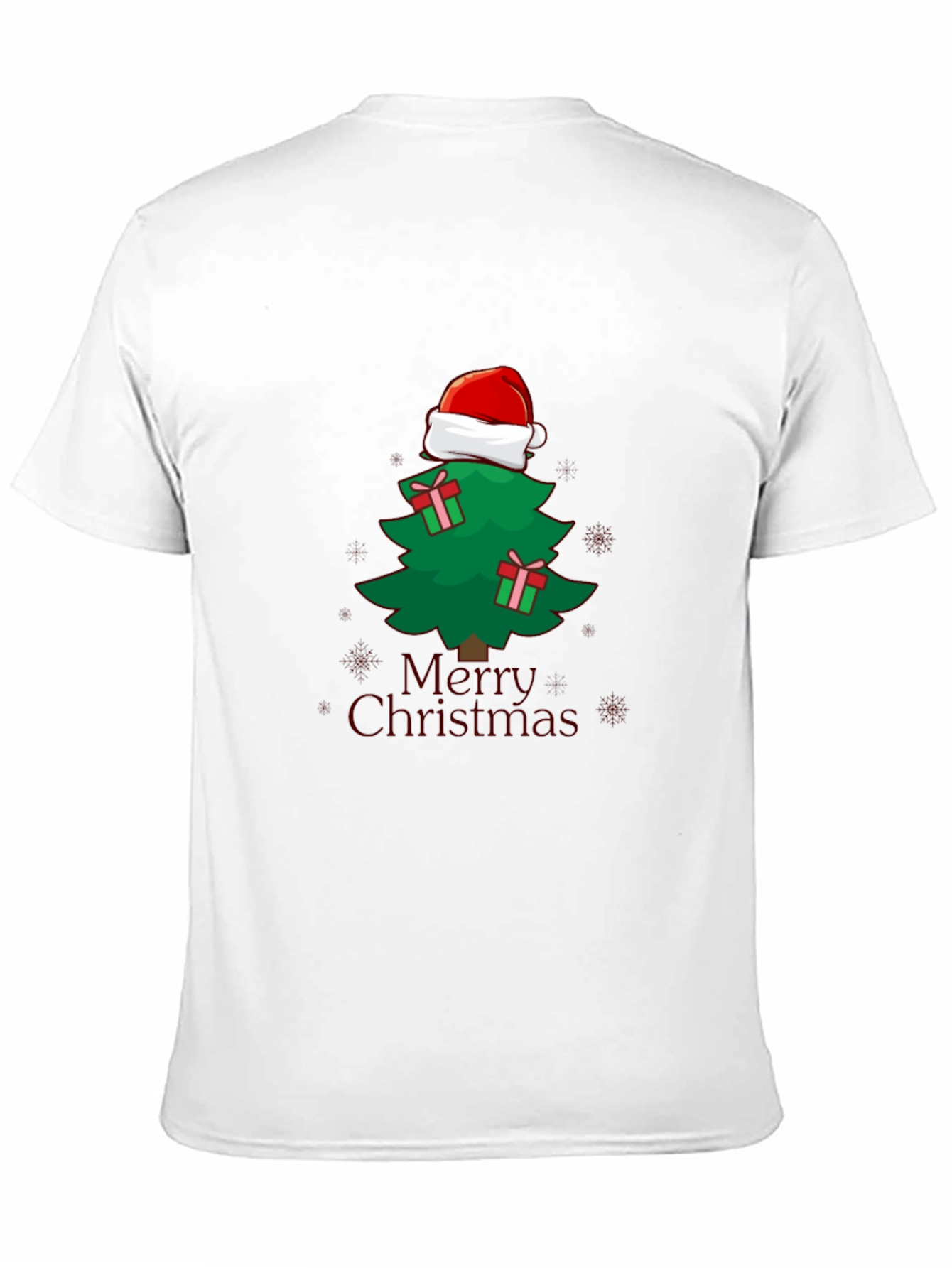 Christmas Tree Santa Hat Graphic Tee