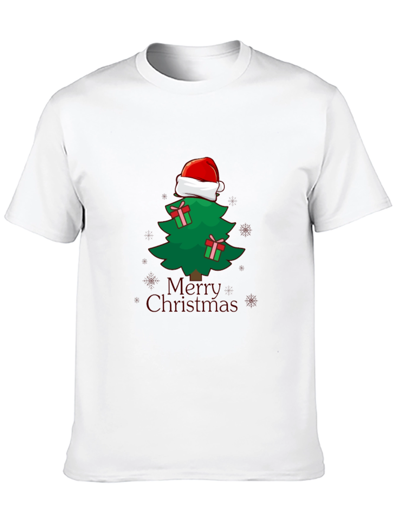Christmas Tree Santa Hat Graphic Tee