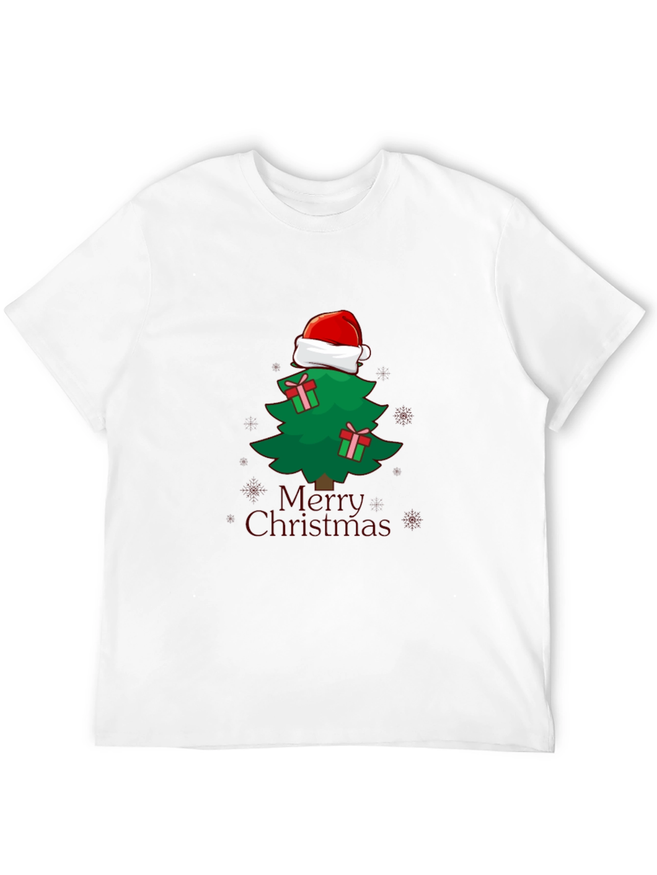 Christmas Tree Santa Hat Graphic Tee