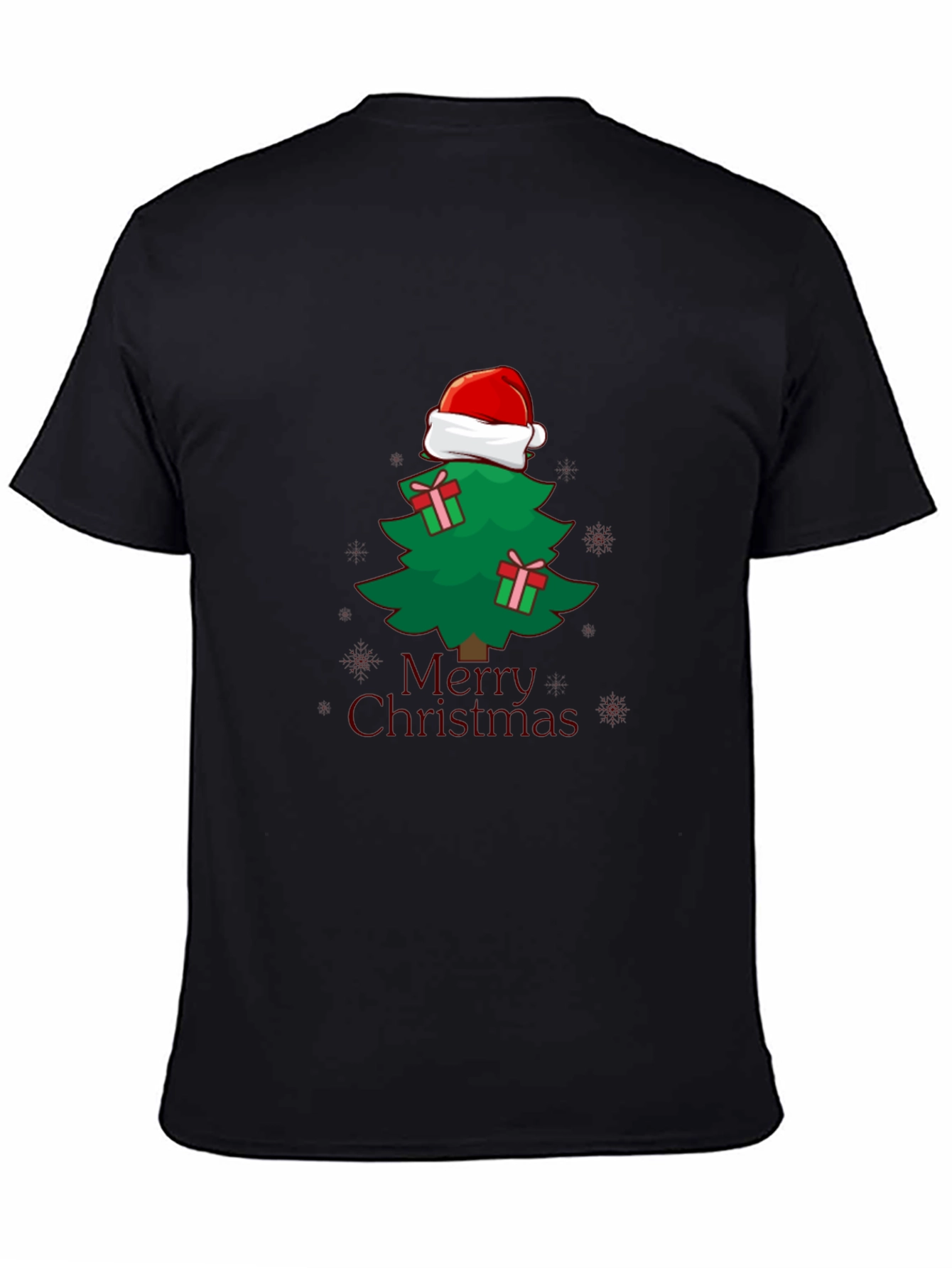 Christmas Tree Santa Hat Graphic Tee