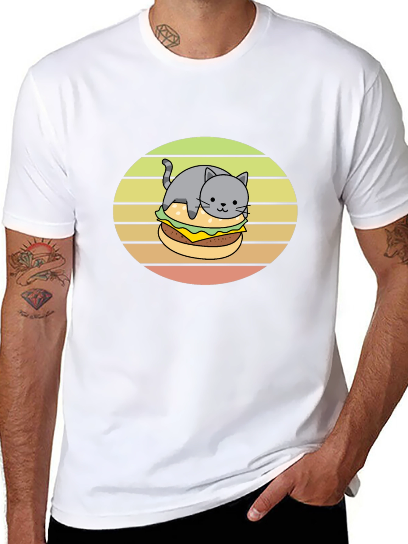 Cat Burger T-Shirt Funny Tee