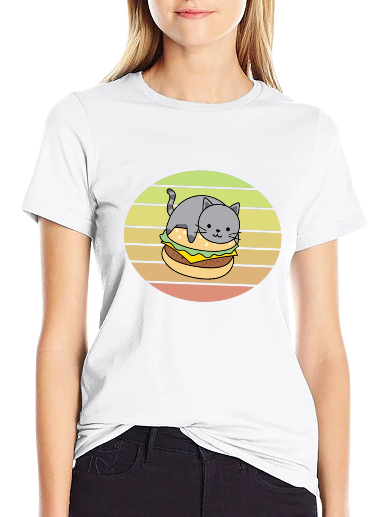 Cat Burger T-Shirt Funny Tee