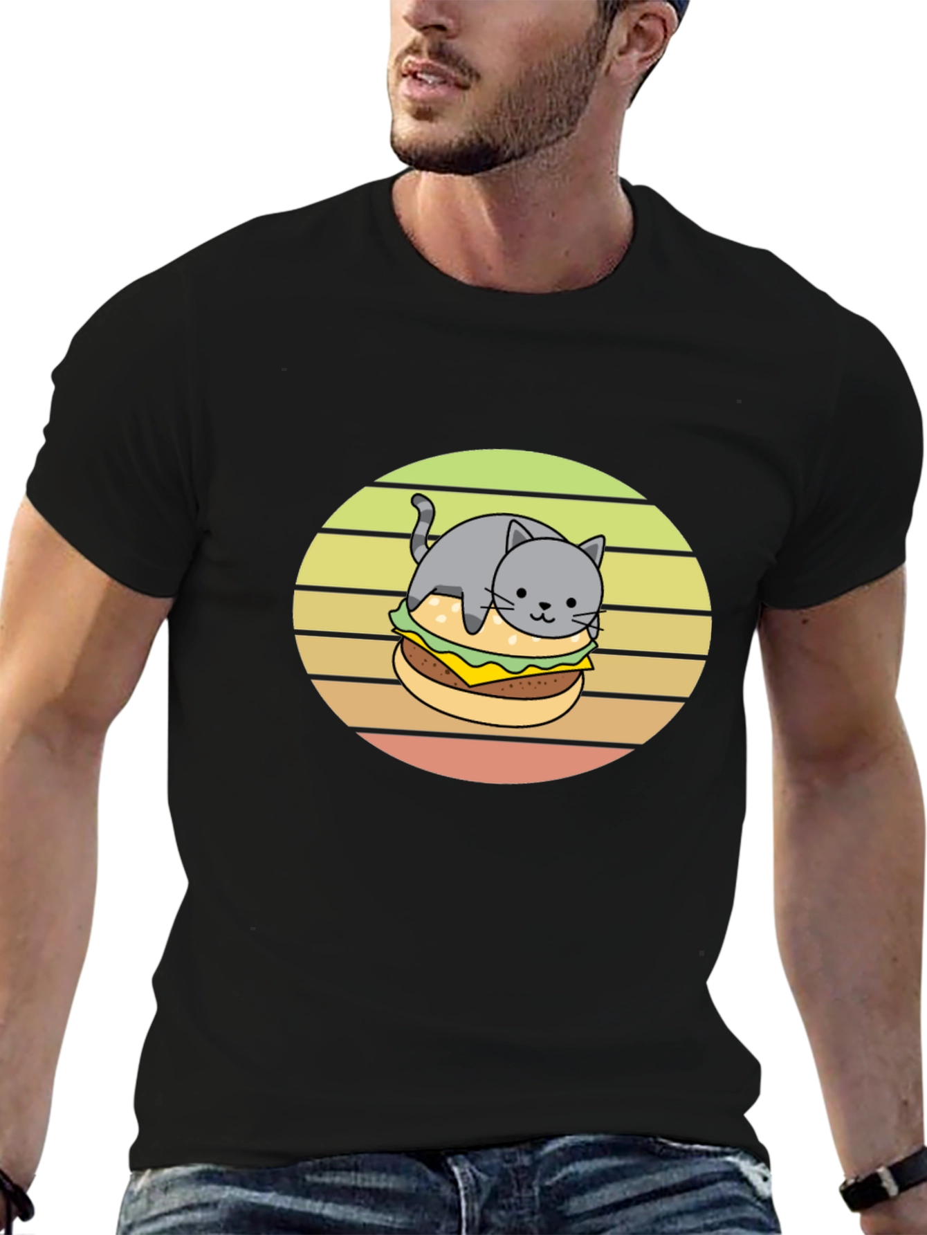 Cat Burger T-Shirt Funny Tee
