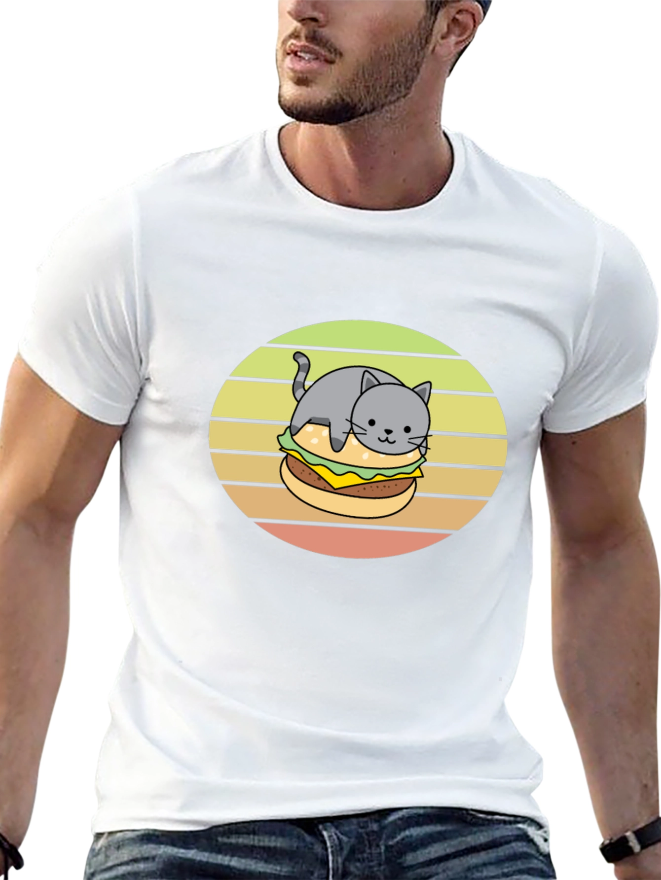 Cat Burger T-Shirt Funny Tee