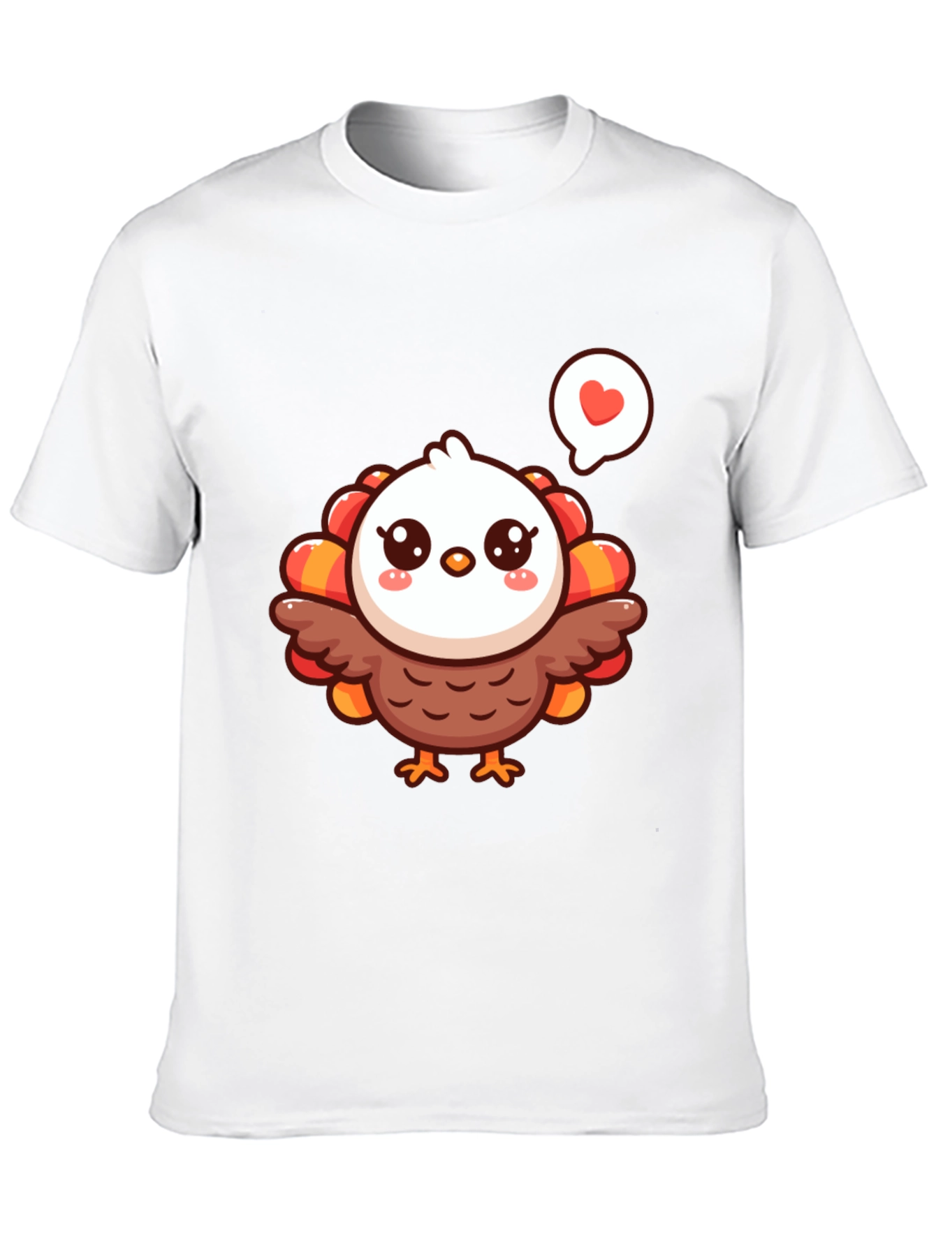 Cute Cartoon Turkey Graphic T-Shirt