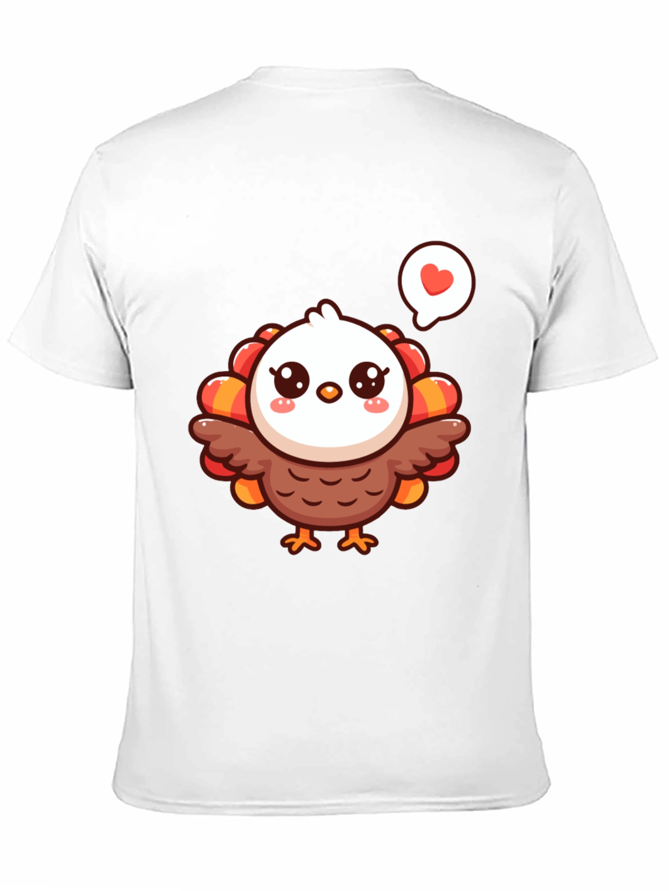 Cute Cartoon Turkey Graphic T-Shirt