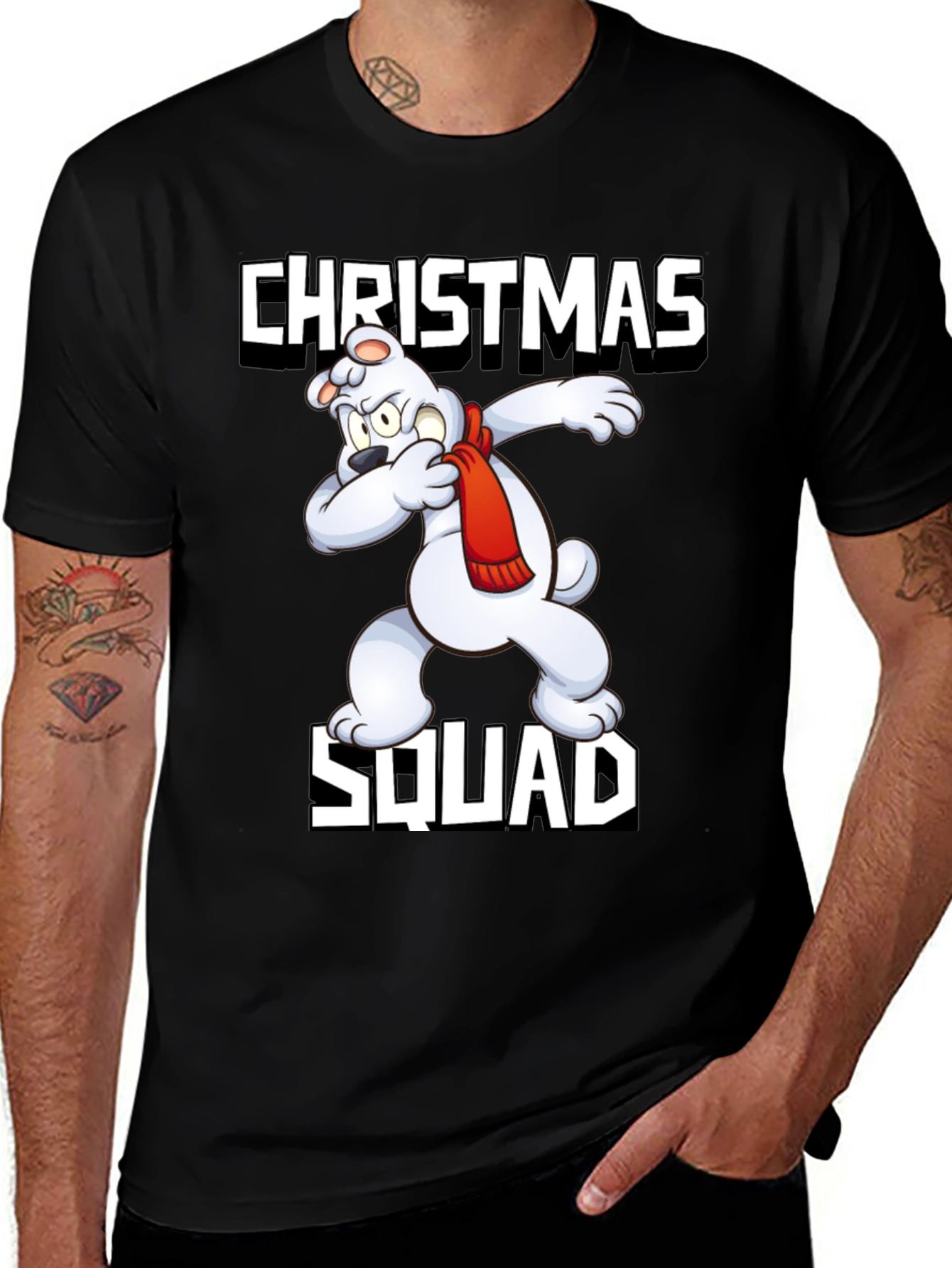 Christmas Squad T-Shirt Dabbing Polar Bear