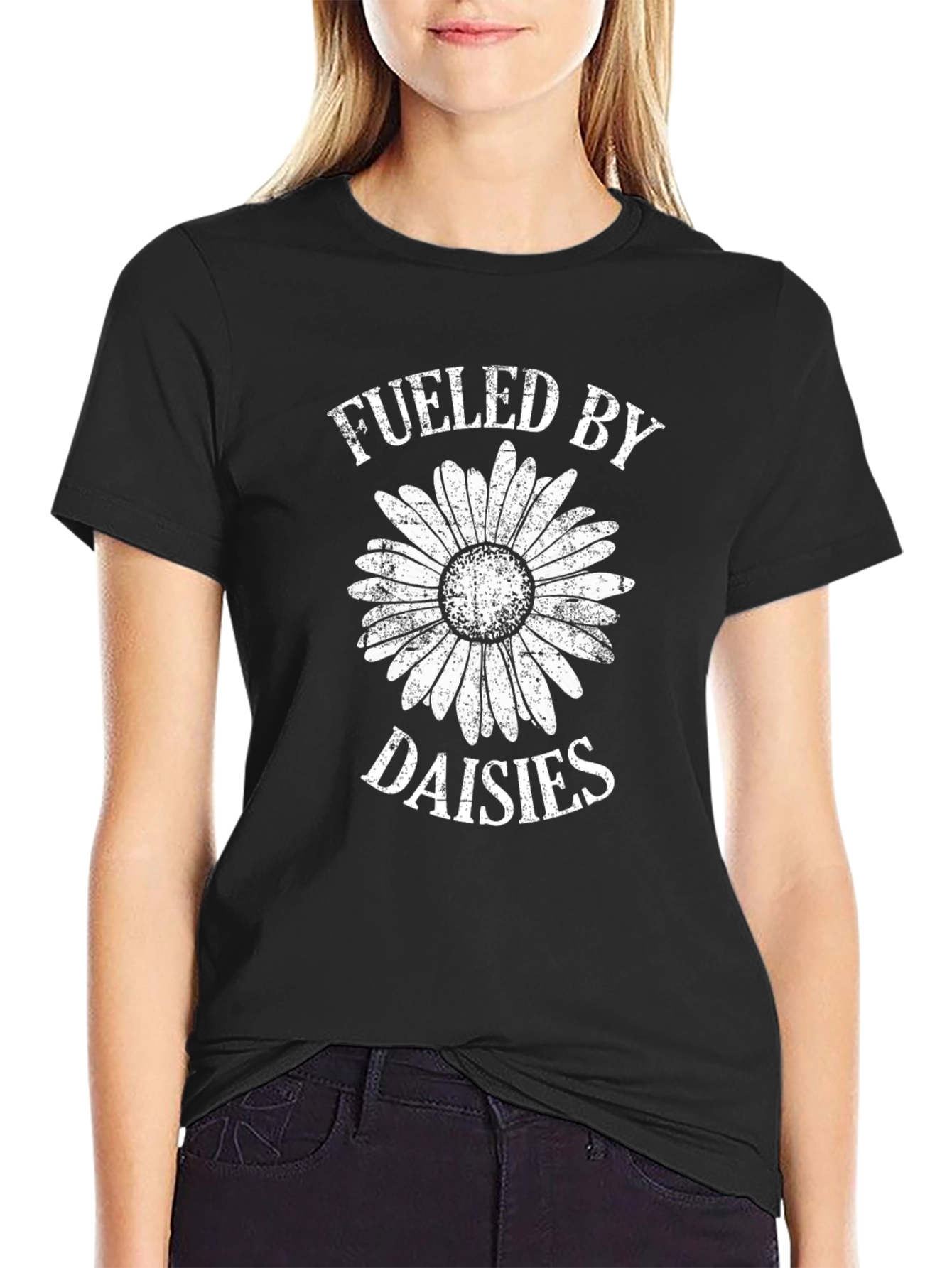 Fueled by Daisies Black Graphic Tee