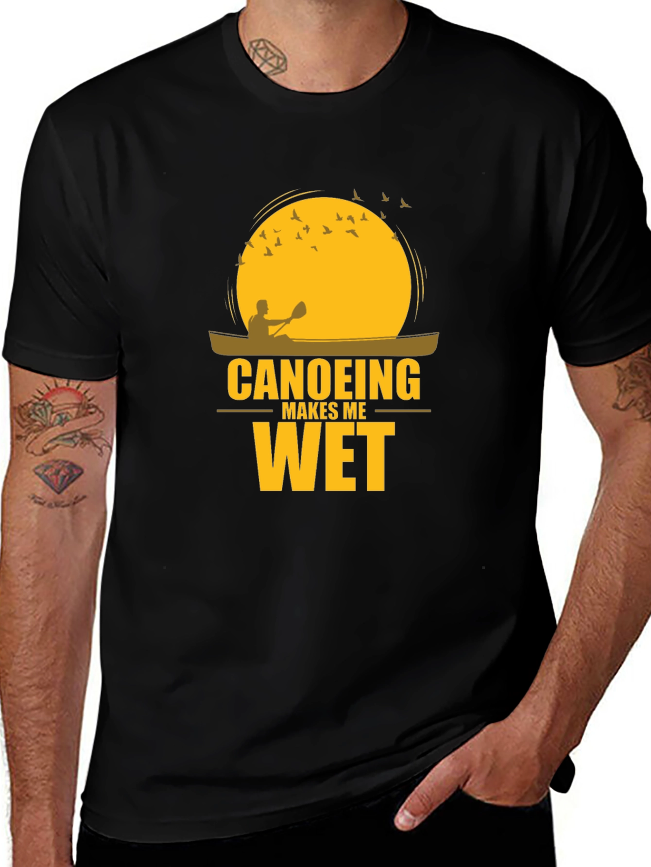 Canoeing Makes Me Wet Black T-Shirt
