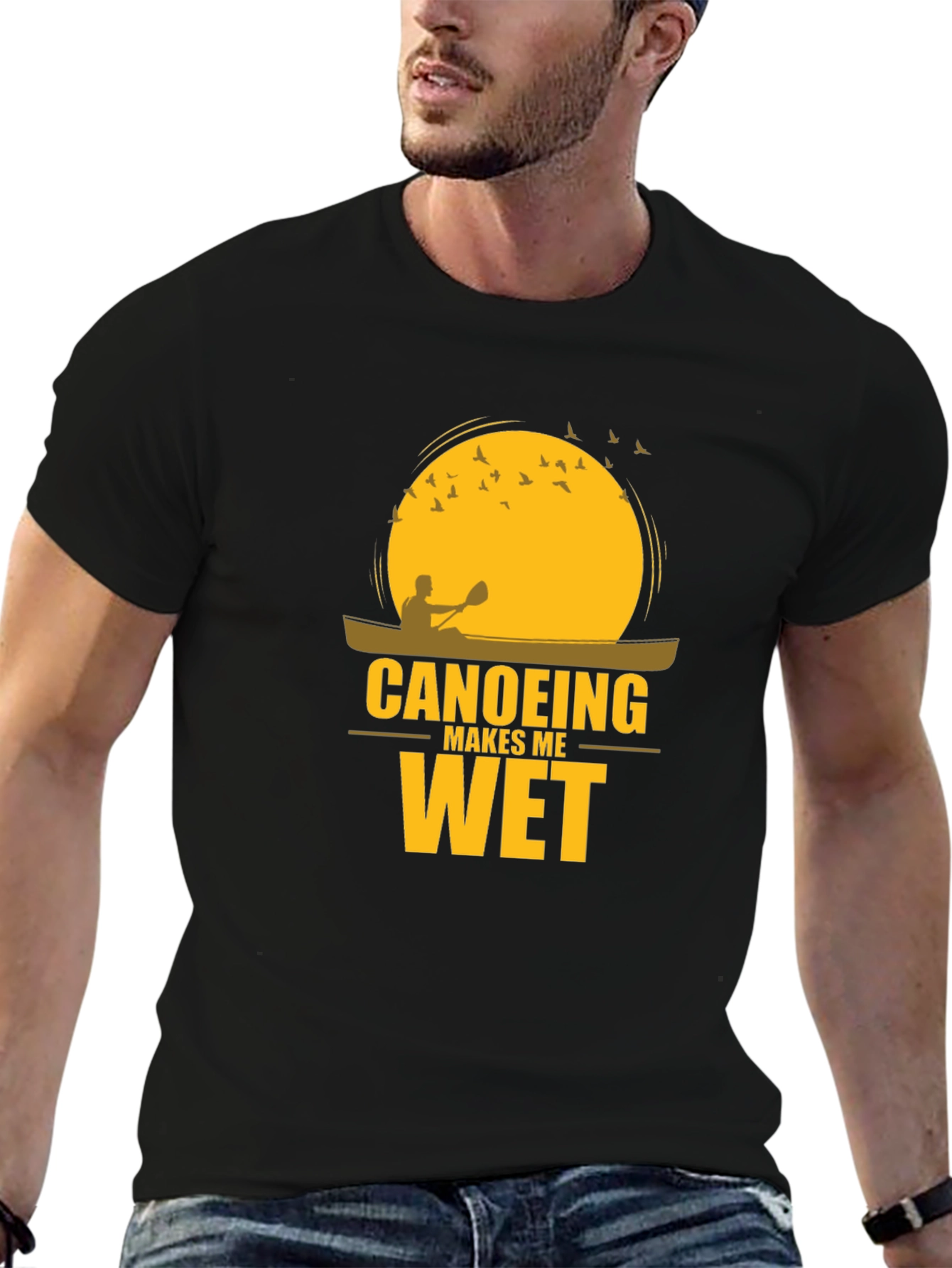 Canoeing Makes Me Wet Black T-Shirt
