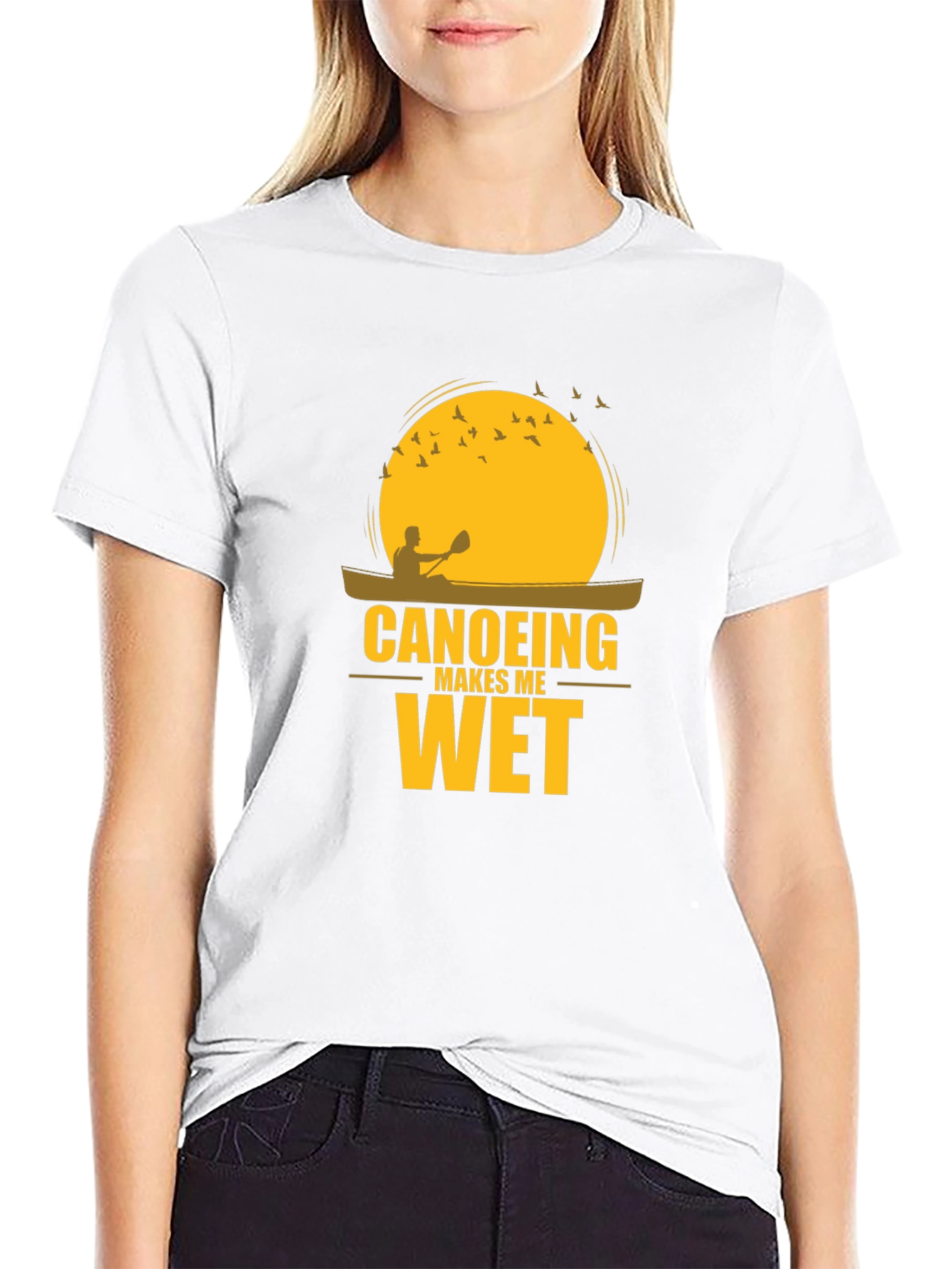 Canoeing Makes Me Wet Black T-Shirt