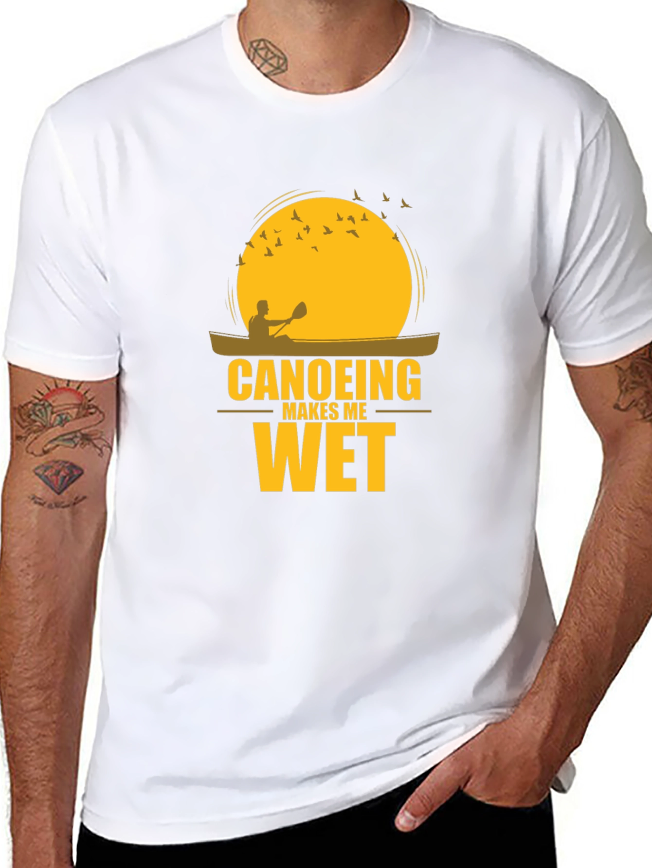 Canoeing Makes Me Wet Black T-Shirt
