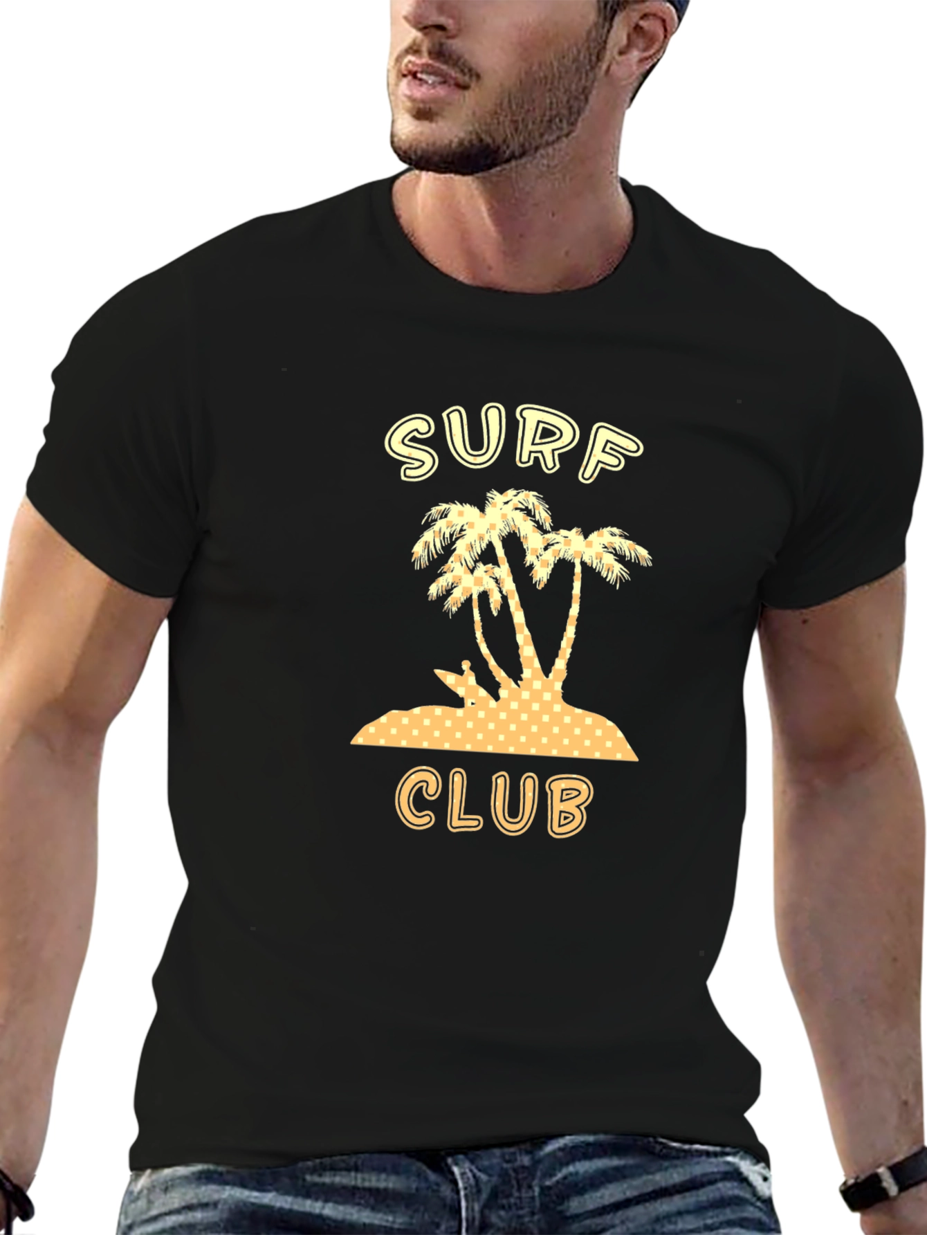 Surf Club T-Shirt | Palm Tree Island Design