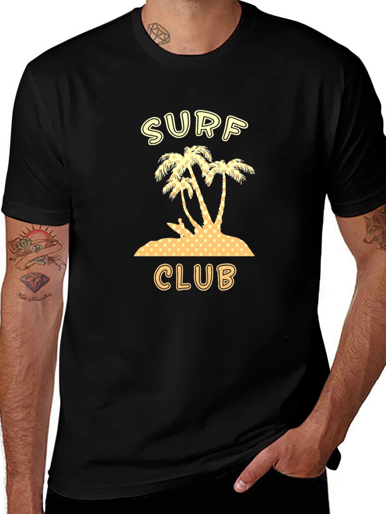 Surf Club T-Shirt | Palm Tree Island Design