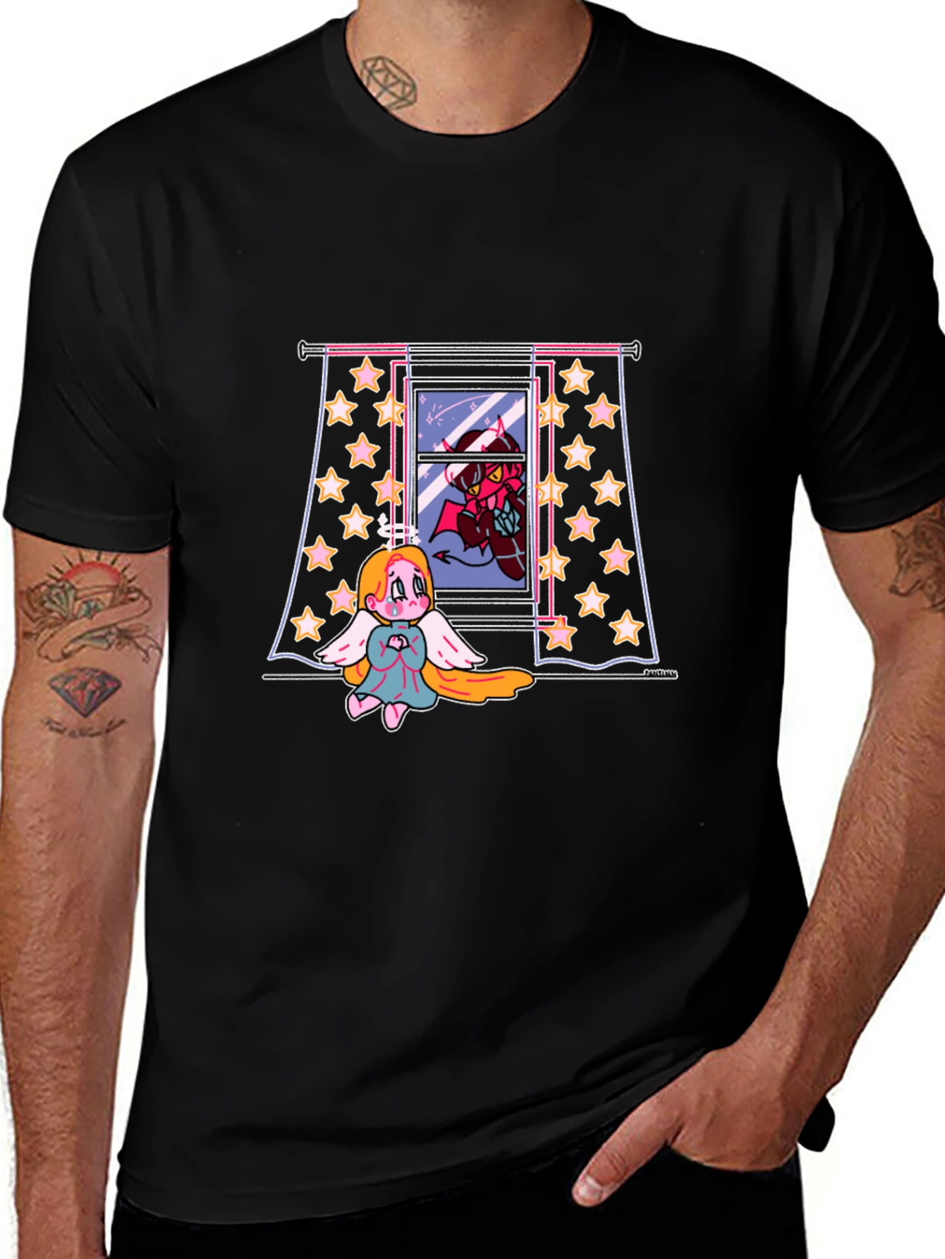 Angel and Devil Window Graphic Tee