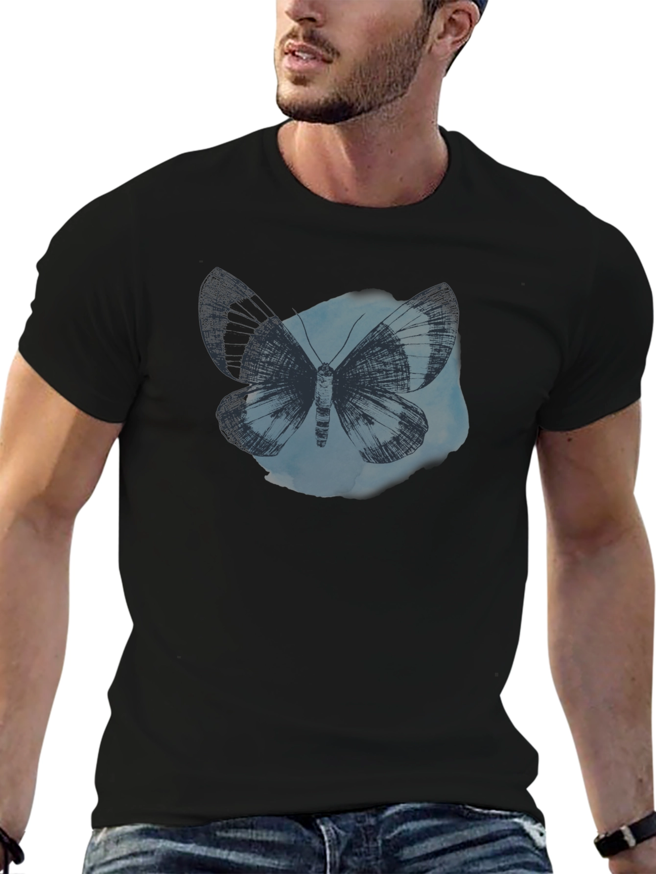 Butterfly Graphic Tee - Soft Cotton Black T-Shirt