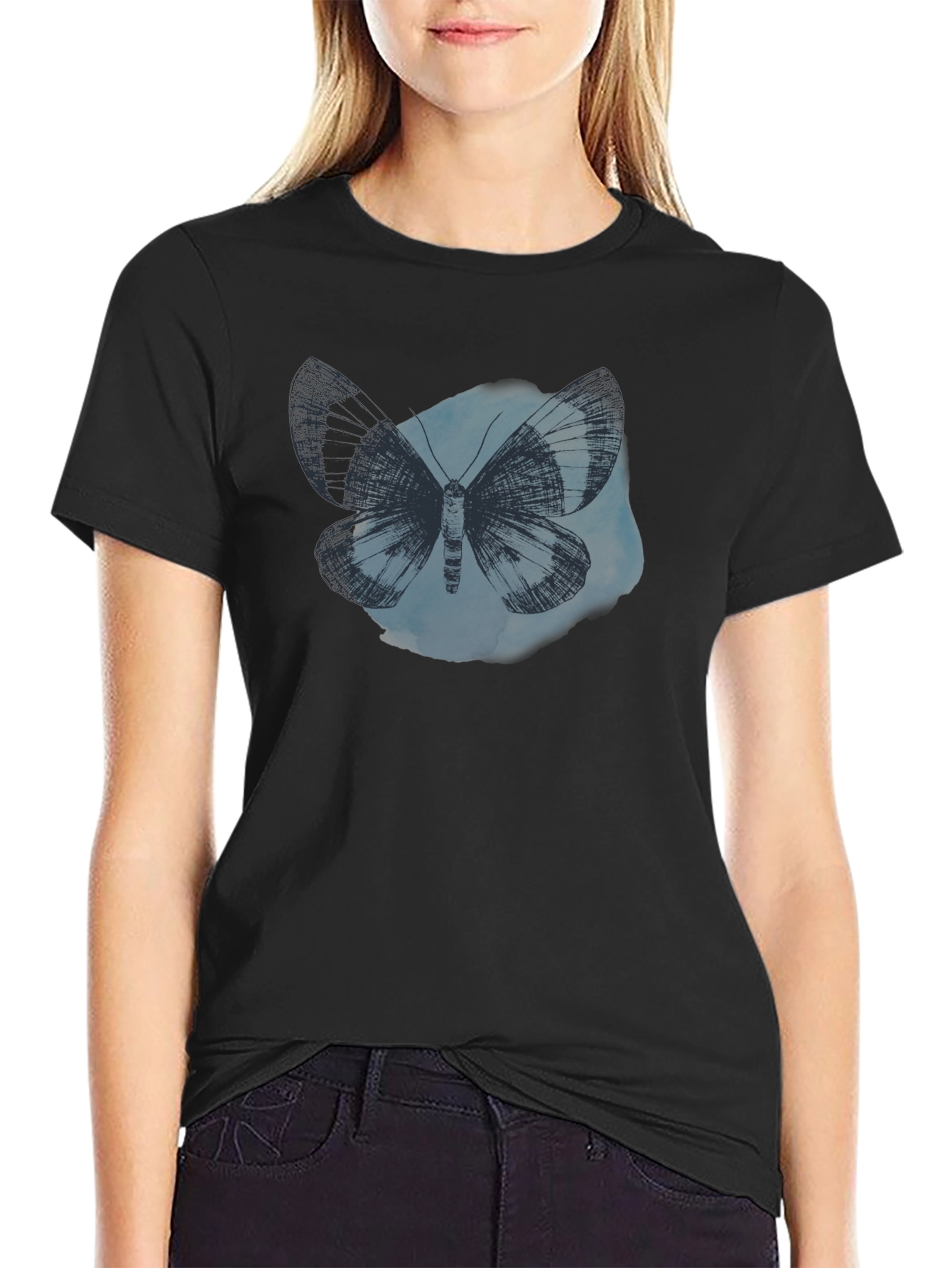 Butterfly Graphic Tee - Soft Cotton Black T-Shirt