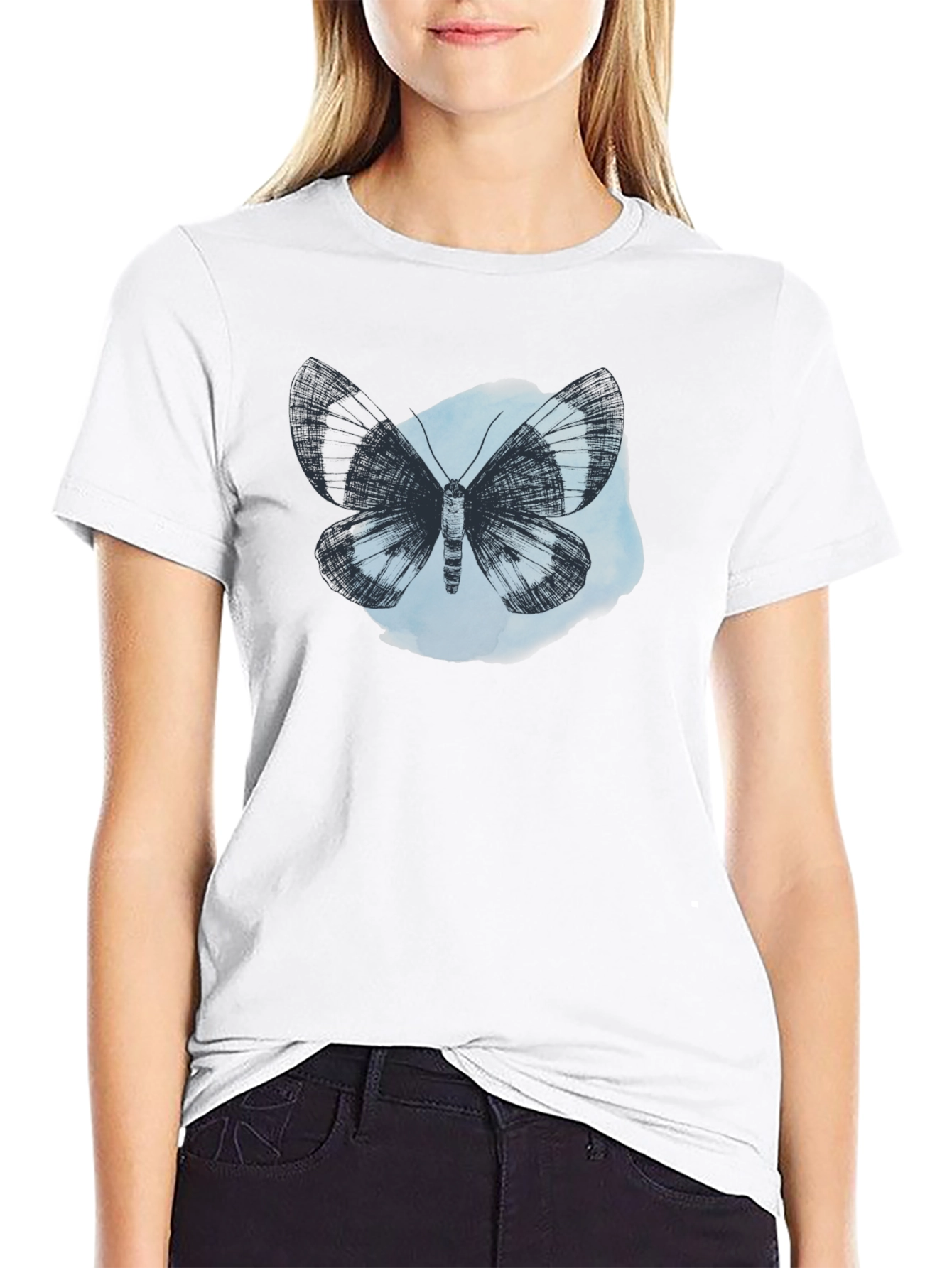 Butterfly Graphic Tee - Soft Cotton Black T-Shirt