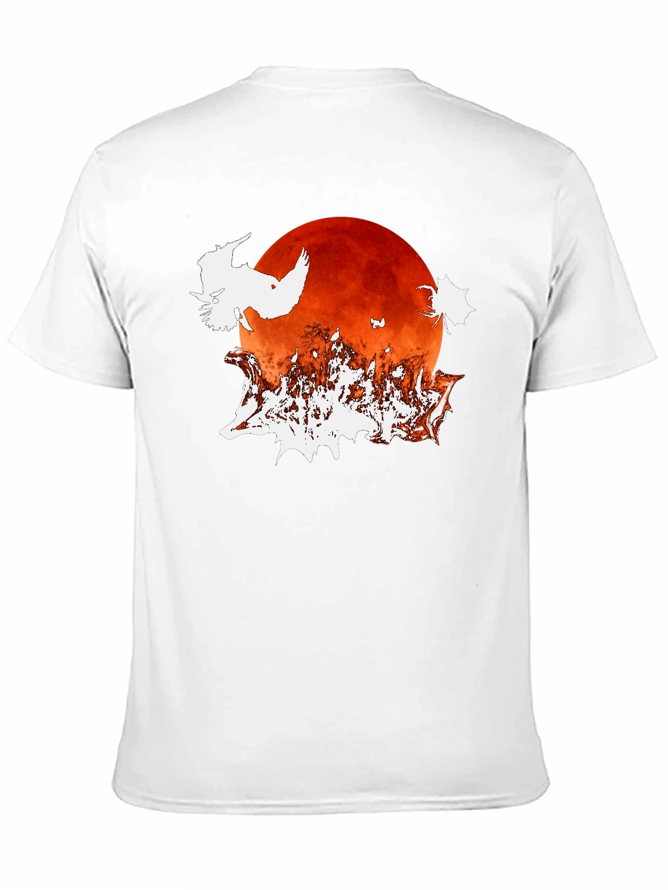 Halloween Owl Moon Graphic T-Shirt - Black
