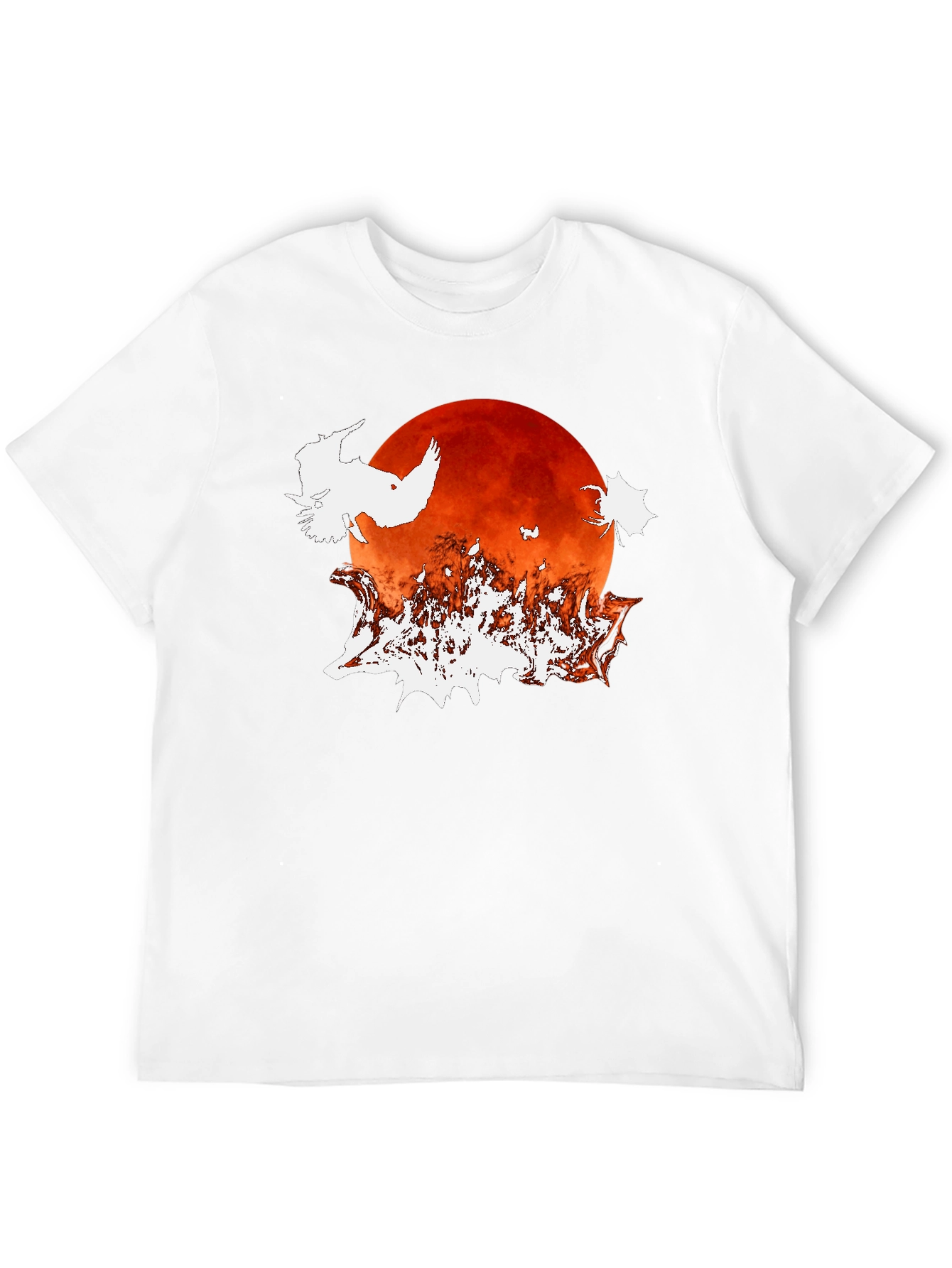 Halloween Owl Moon Graphic T-Shirt - Black