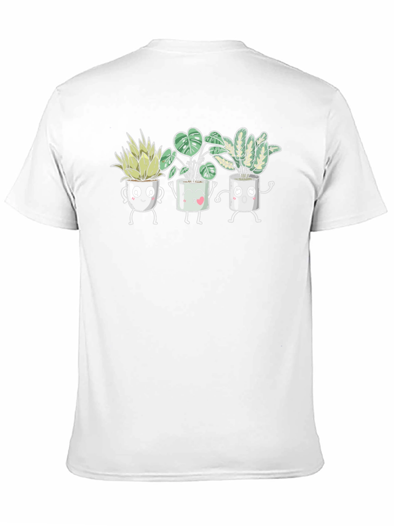 Cute Plant Pot Crew T-Shirt - Black