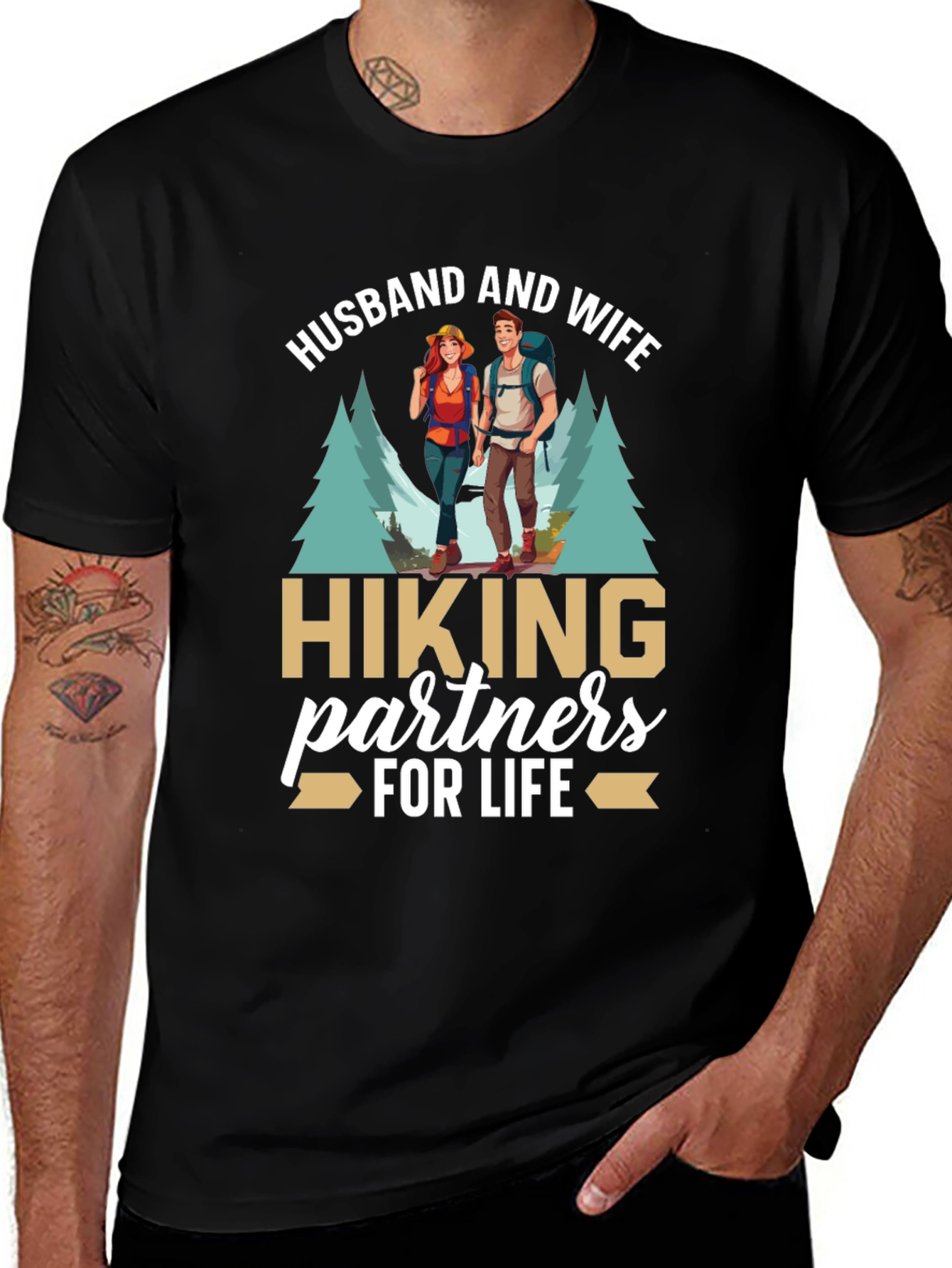 Hiking Partners T-Shirt - Husband and Wife Design