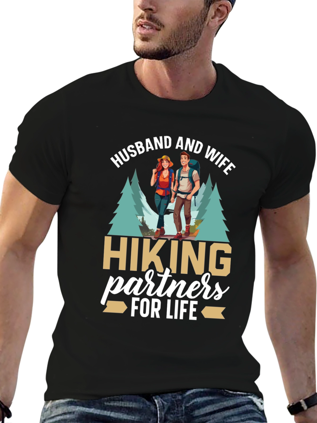 Hiking Partners T-Shirt - Husband and Wife Design