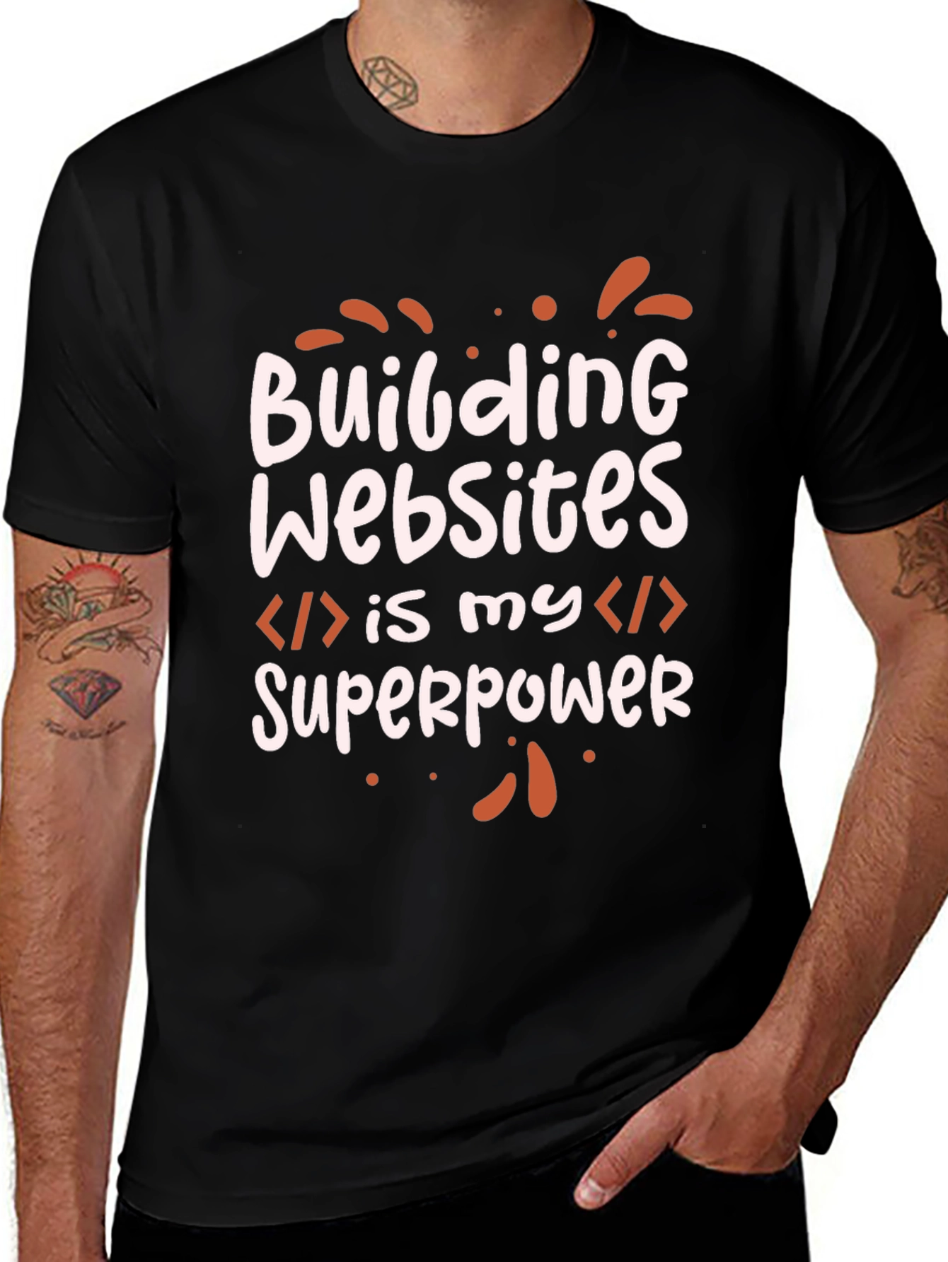 Building Websites Superpower Black T-Shirt