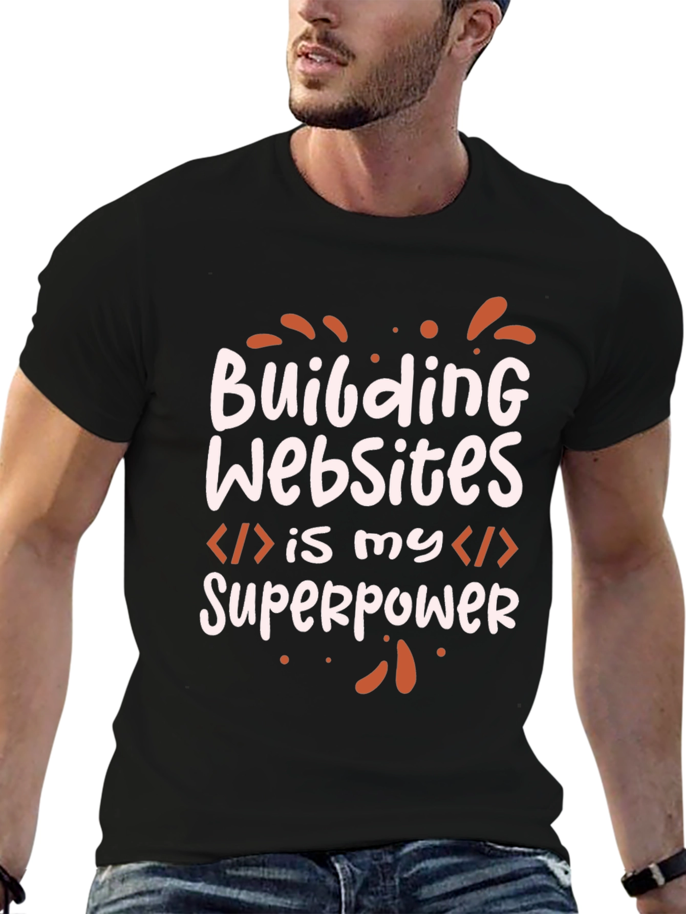 Building Websites Superpower Black T-Shirt