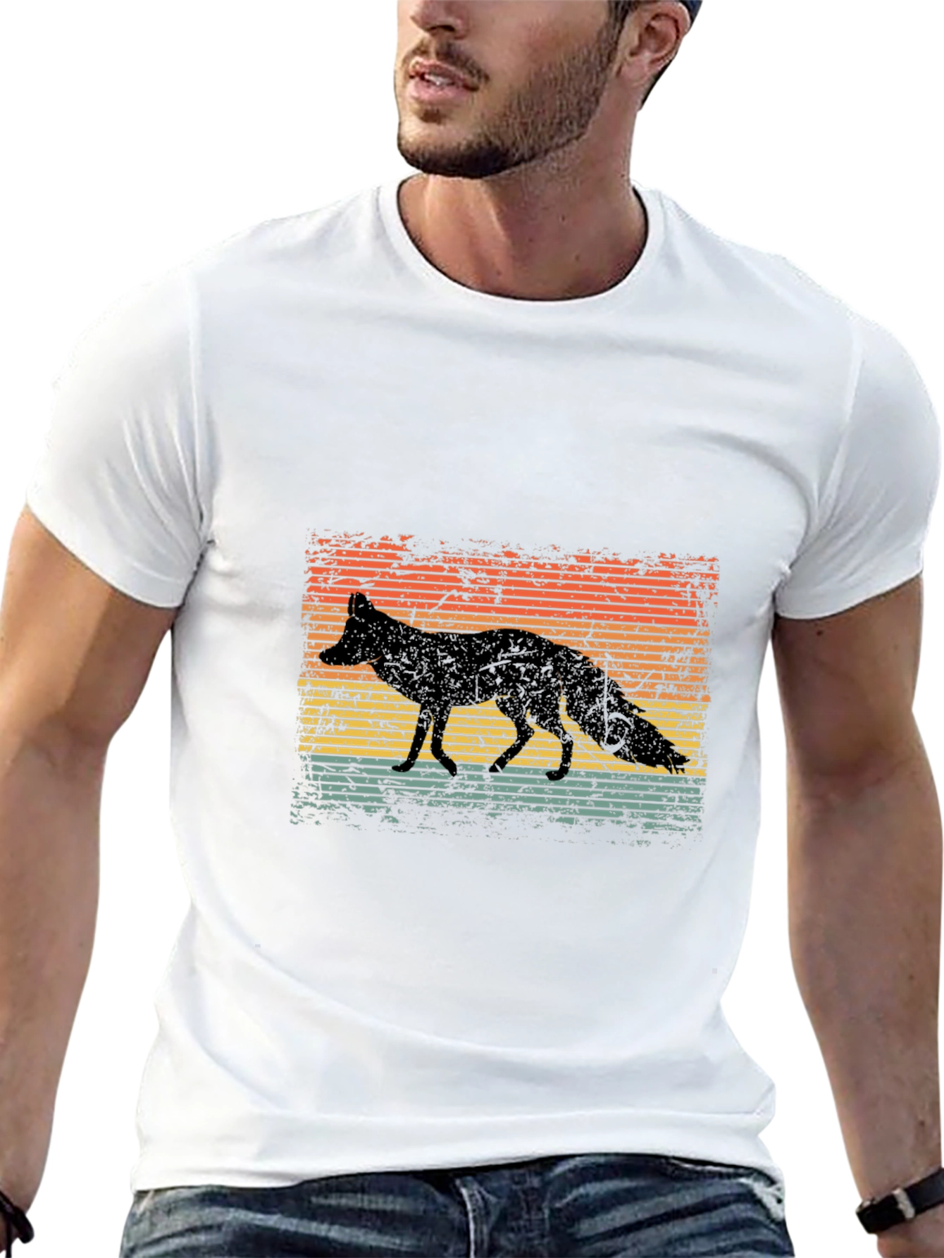 Retro Fox Silhouette Graphic Tee