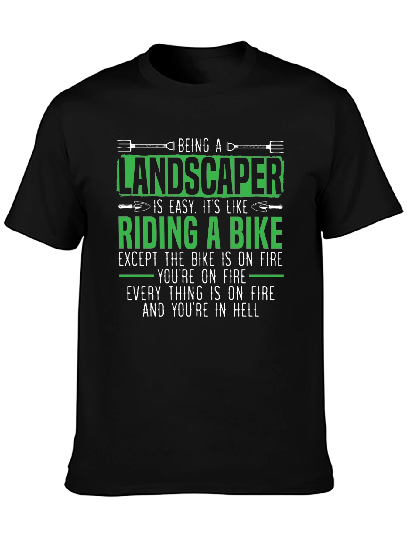 Landscaper on Fire T-Shirt - Funny Job Gift
