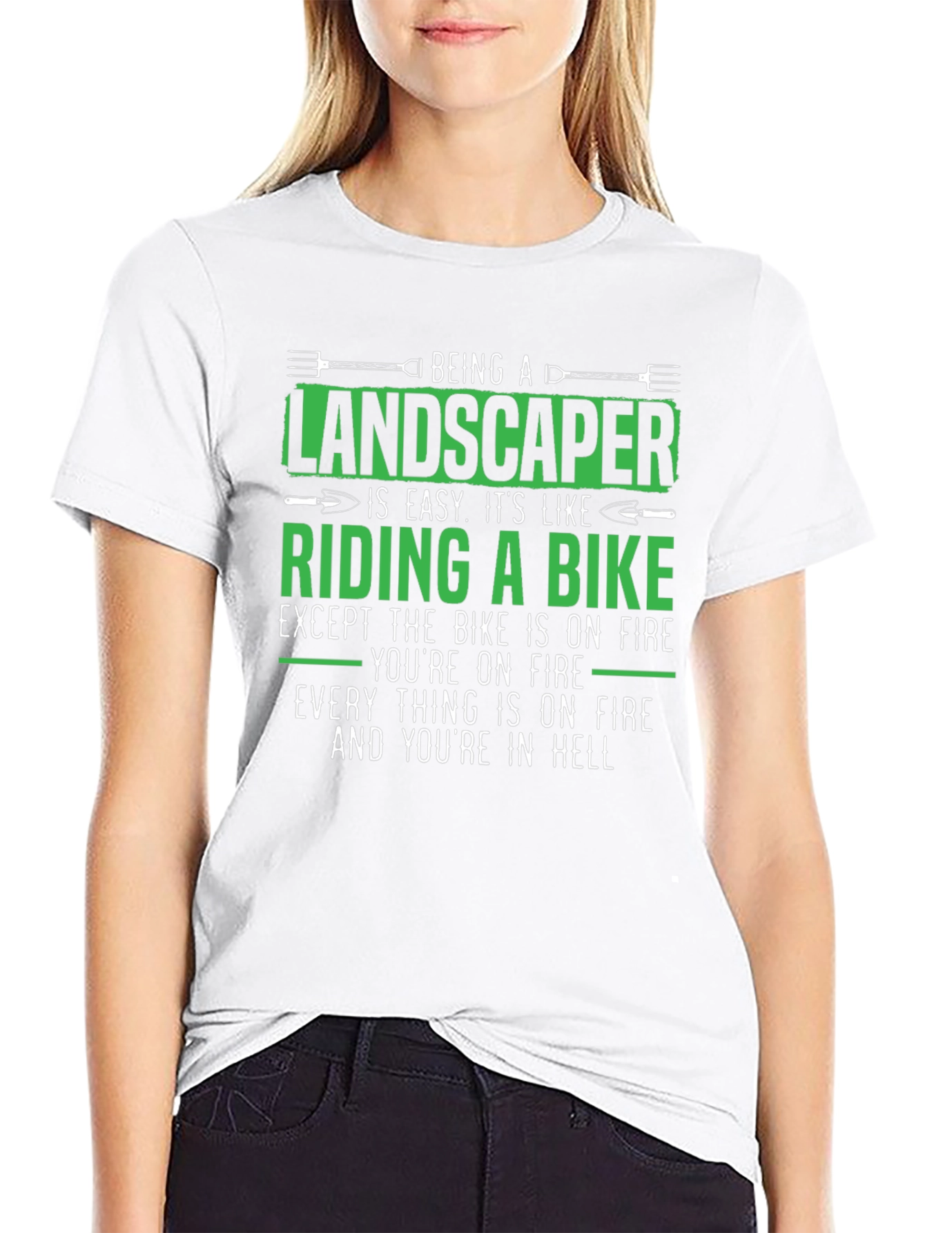 Landscaper on Fire T-Shirt - Funny Job Gift