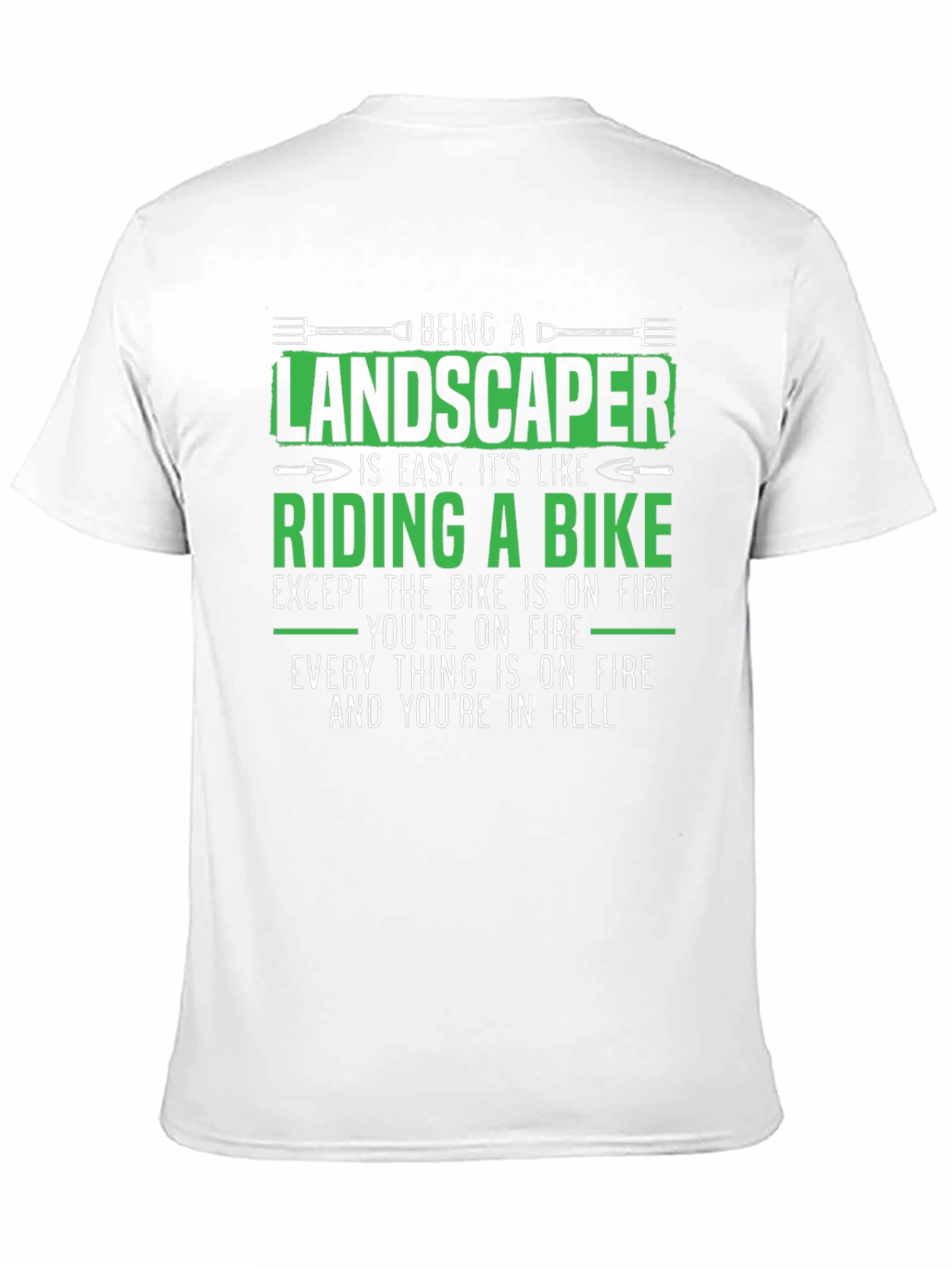 Landscaper on Fire T-Shirt - Funny Job Gift