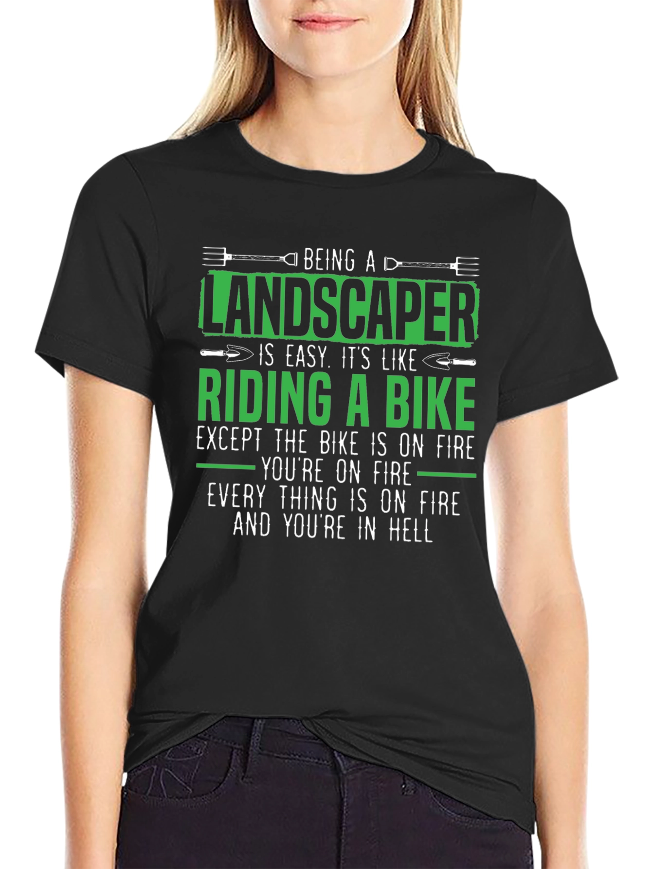 Landscaper on Fire T-Shirt - Funny Job Gift