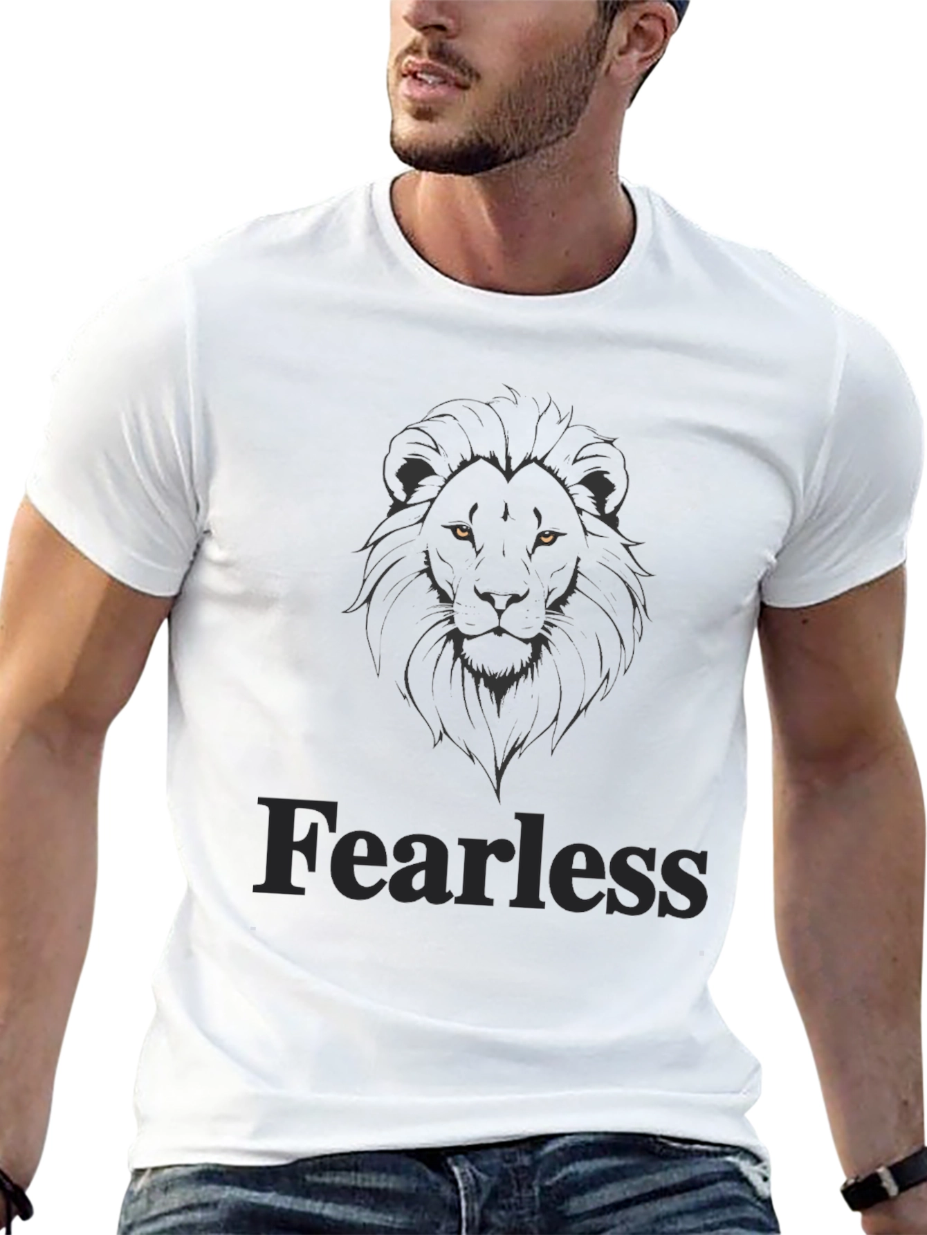 Fearless Lion Graphic Tee - Mens Black T-Shirt