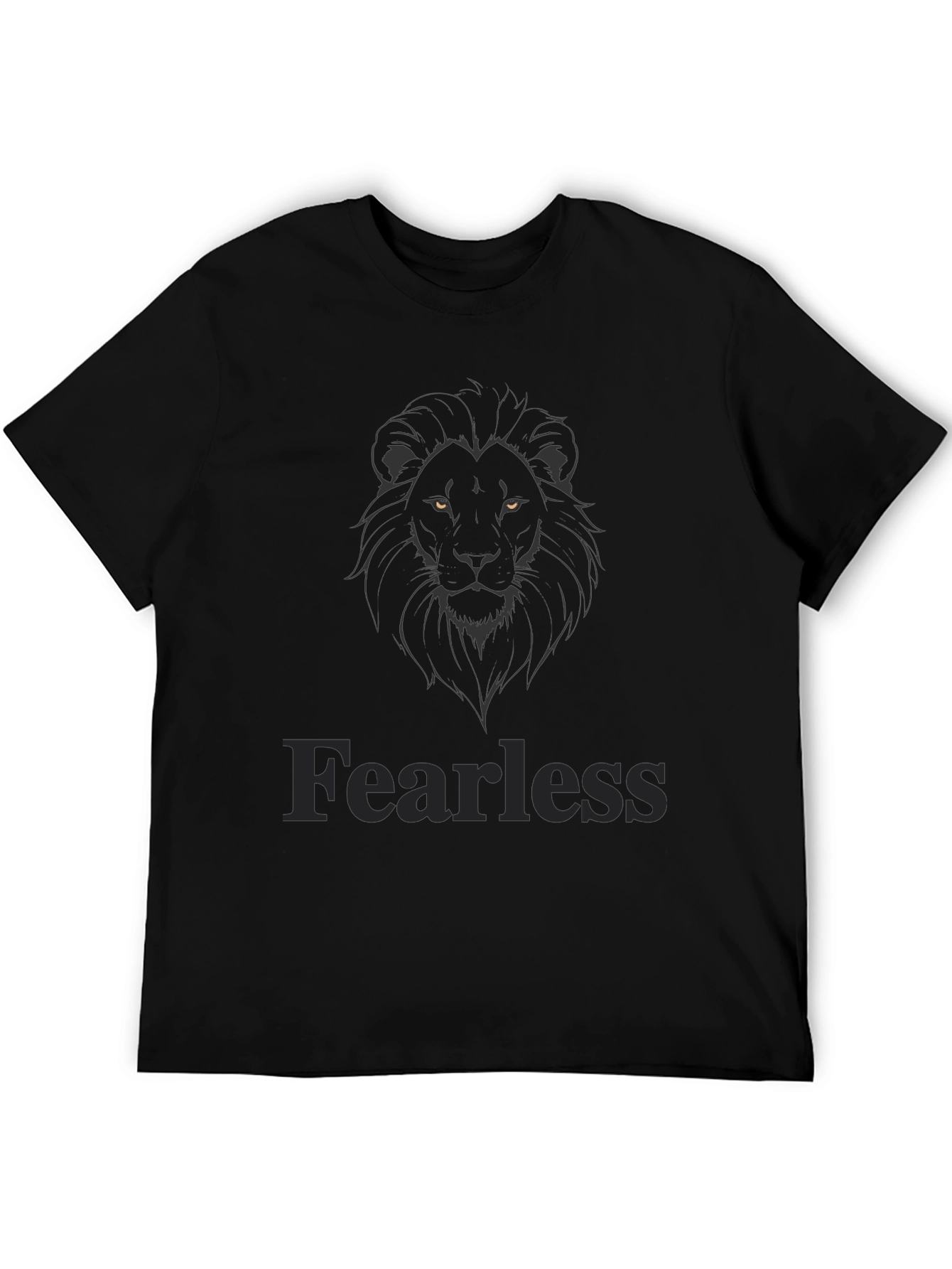 Fearless Lion Graphic Tee - Mens Black T-Shirt