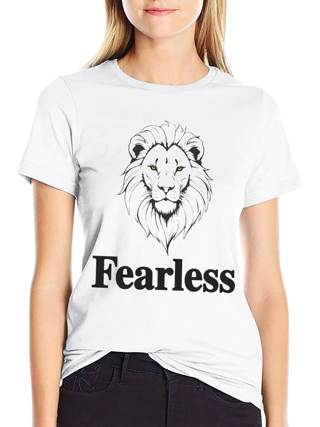 Fearless Lion Graphic Tee - Mens Black T-Shirt