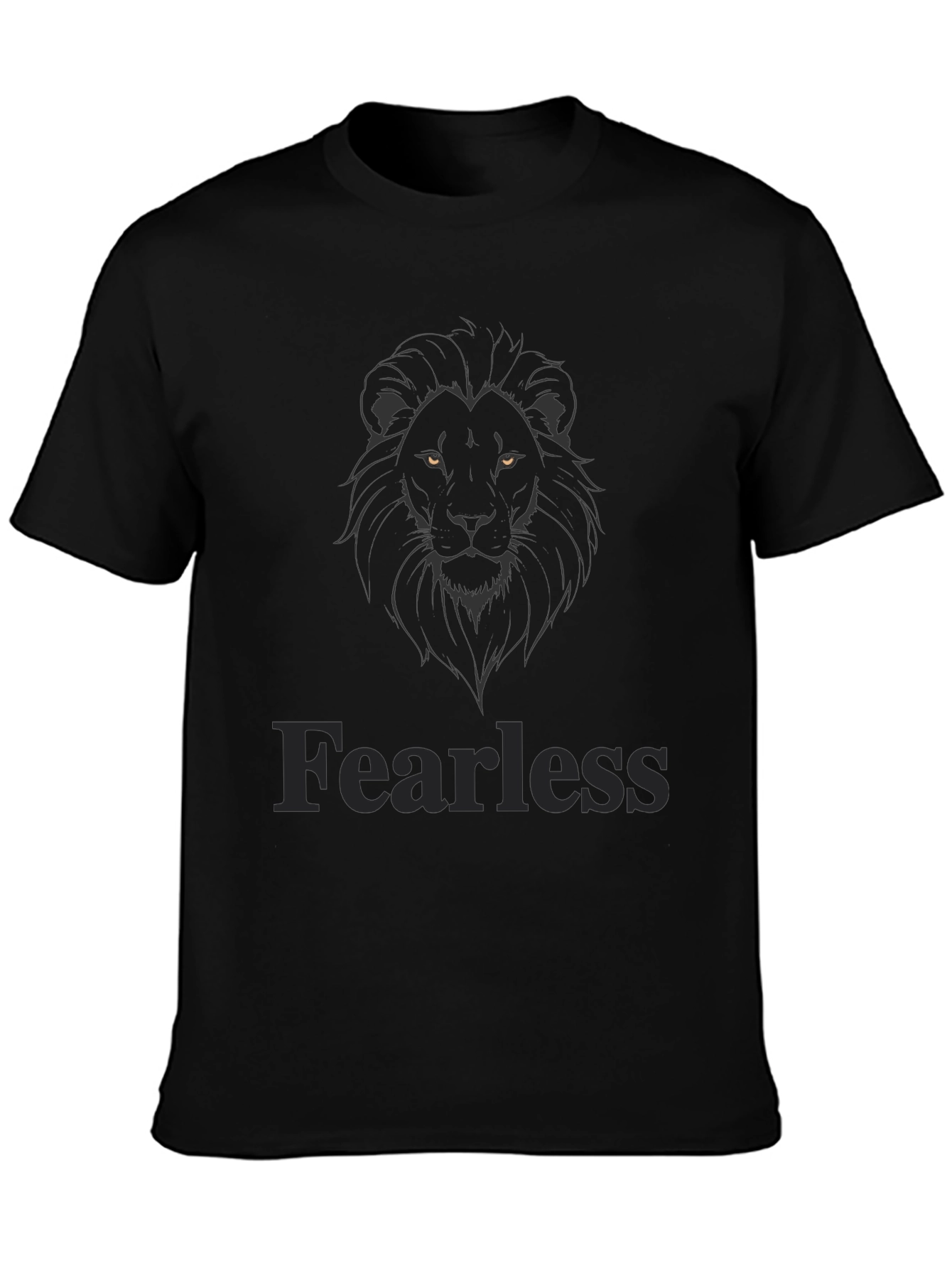 Fearless Lion Graphic Tee - Mens Black T-Shirt